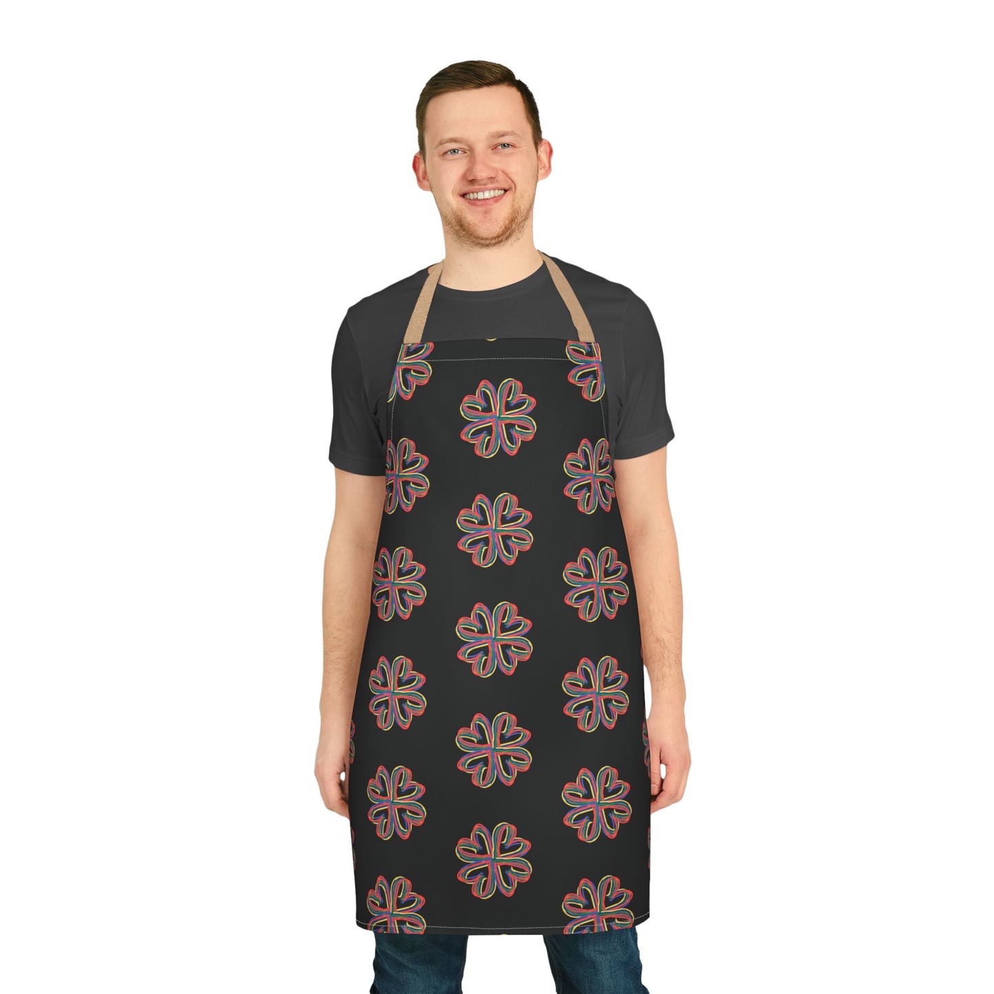 Black Floral Chefs Apron