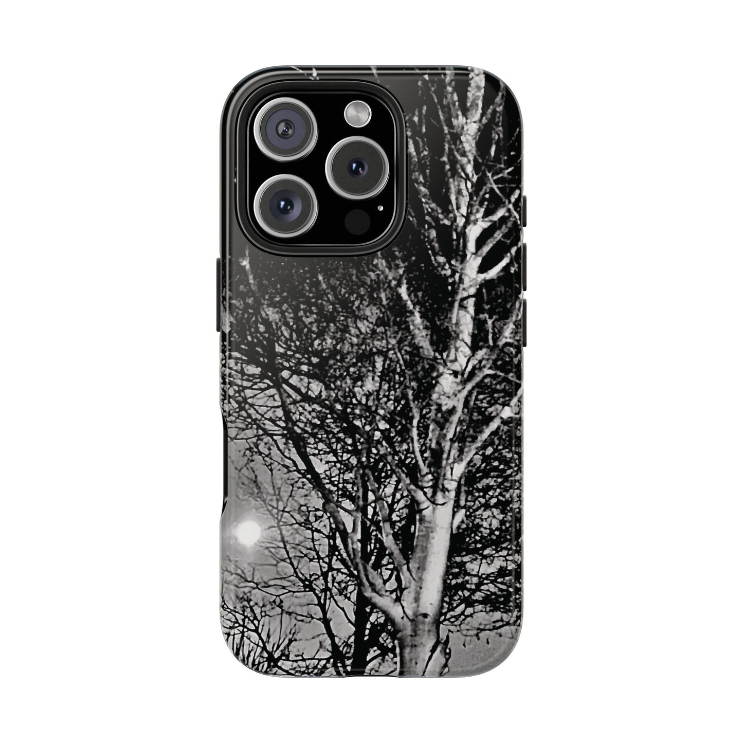 Worm Moon Night Trees Tough Phone Cases, iPhone & Samsung cases, wireless charging, trees, nature, spooky, original photo, gifts, Halloween