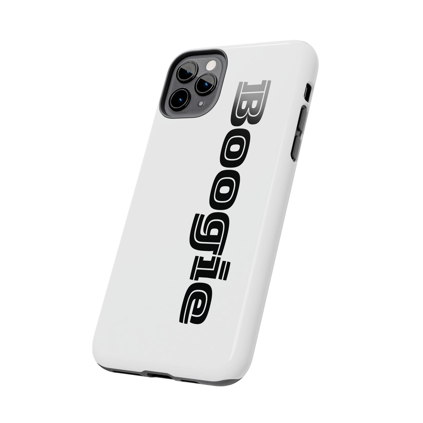 Boogie White Tough Phone Cases, iPhone Samsung cases, wireless charging, gender neutral women men friends kids teens gift birthday Christmas