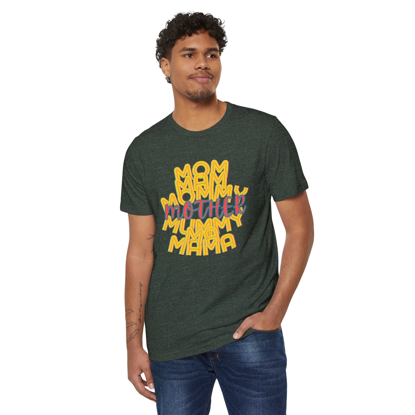 Mother Mama Unisex Recycled Organic T-Shirt, Eco-Friendly Mother's Day Gift, Gender-Neutral Tee, Sustainable Mom Shirt, Earth Day Apparel