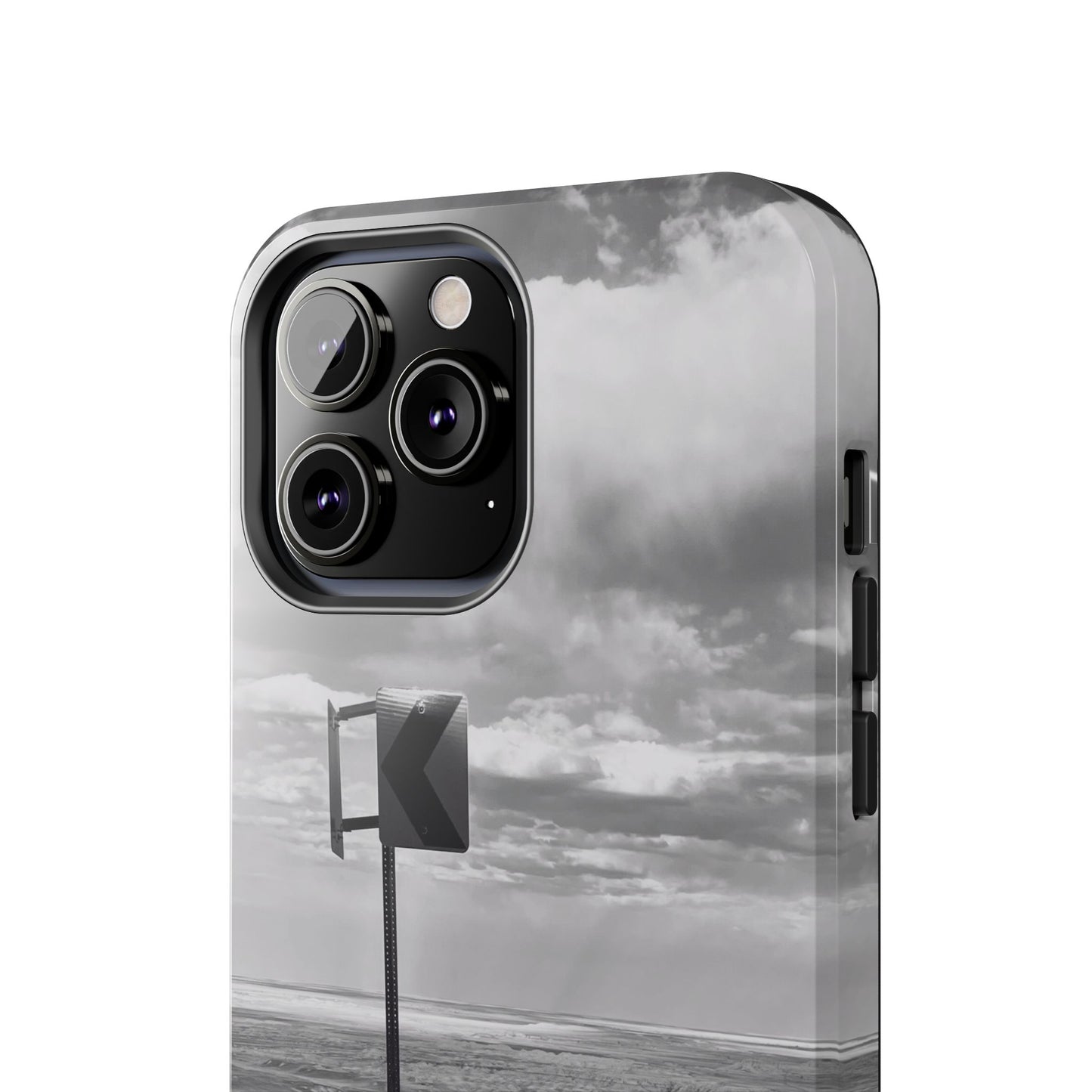 Road Sign Tough Phone Cases, iPhone & Samsung cases, wireless charging, black and white photo, nature, original art, gift birthday Christmas