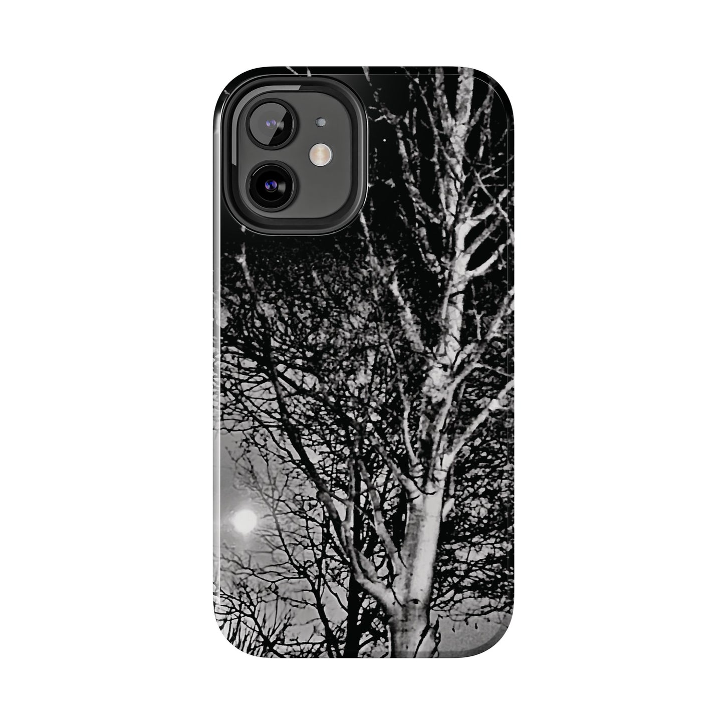 Worm Moon Night Trees Tough Phone Cases, iPhone & Samsung cases, wireless charging, trees, nature, spooky, original photo, gifts, Halloween