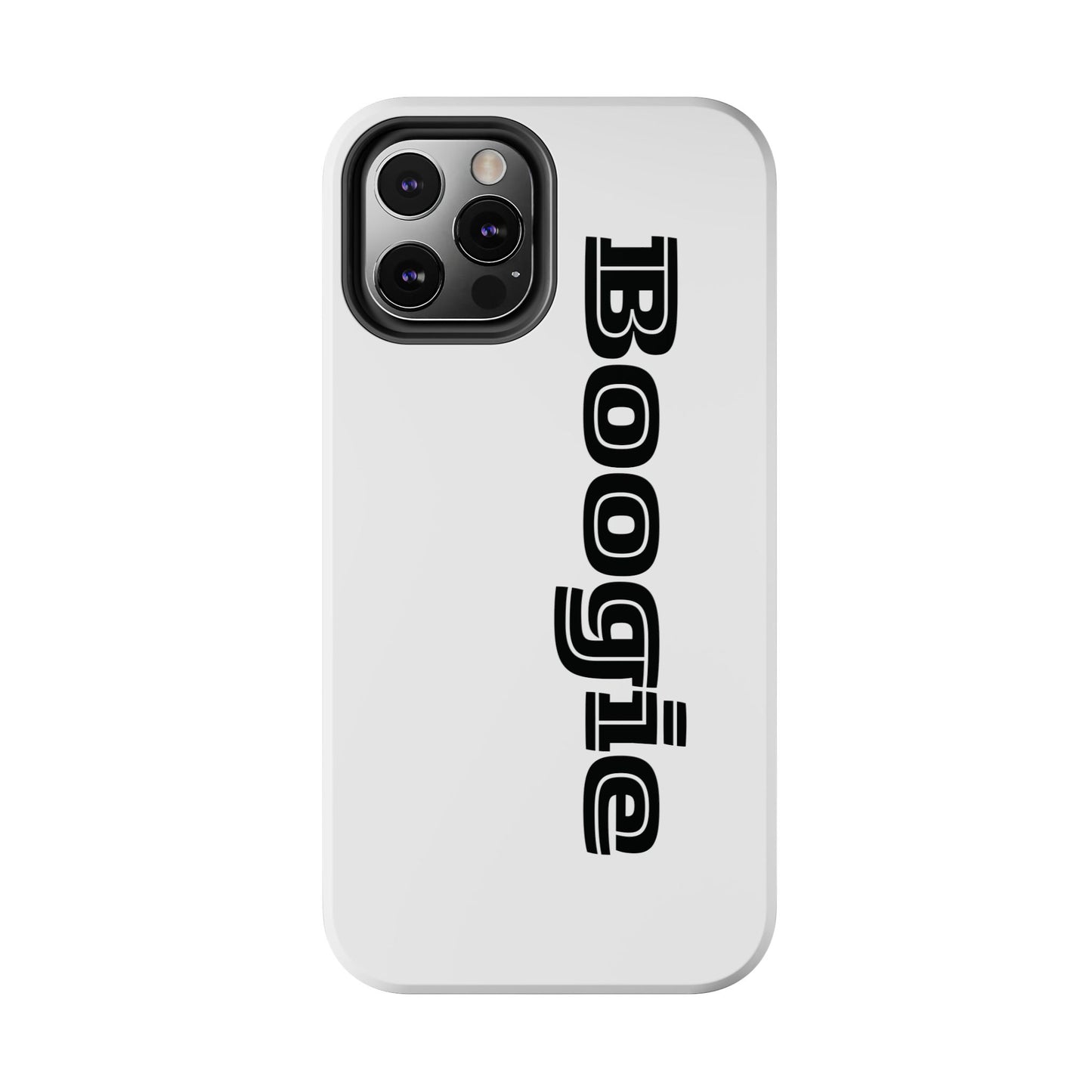 Boogie White Tough Phone Cases, iPhone Samsung cases, wireless charging, gender neutral women men friends kids teens gift birthday Christmas