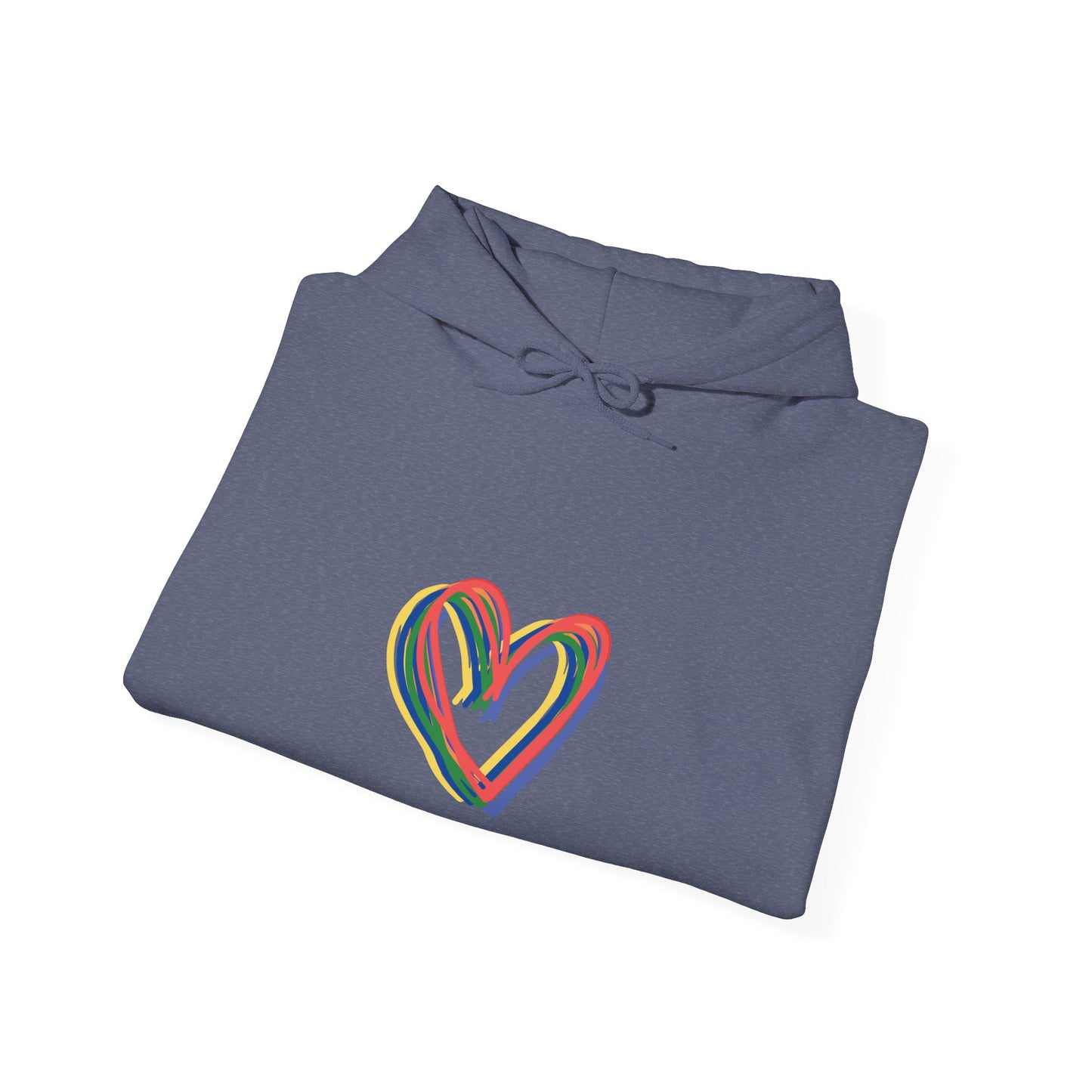 Rainbow Hearts Unisex Heavy Blend™ Hooded Sweatshirt, Love, Pride, hoodie, warm, soft, gift, gender neutral, men, women, teens, Valentines