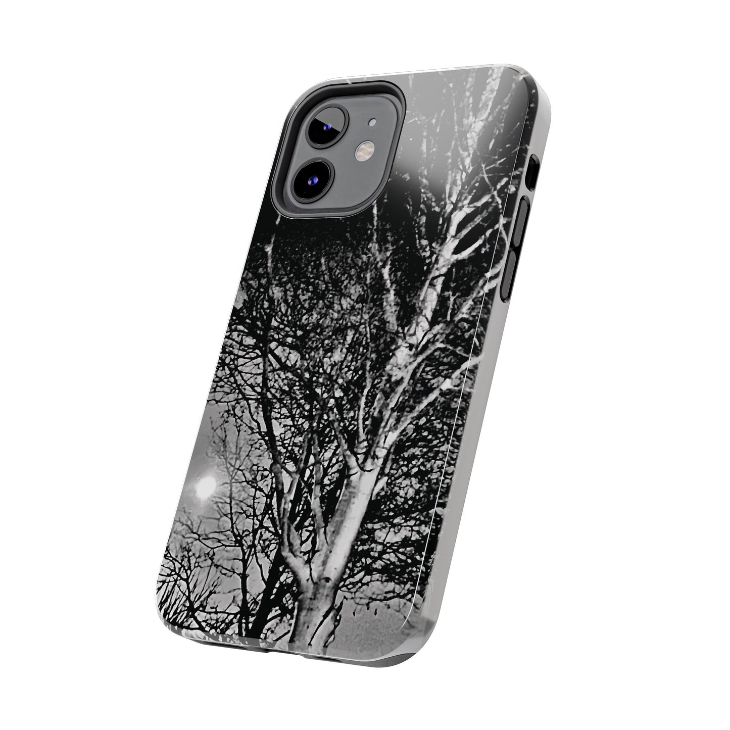Worm Moon Night Trees Tough Phone Cases, iPhone & Samsung cases, wireless charging, trees, nature, spooky, original photo, gifts, Halloween