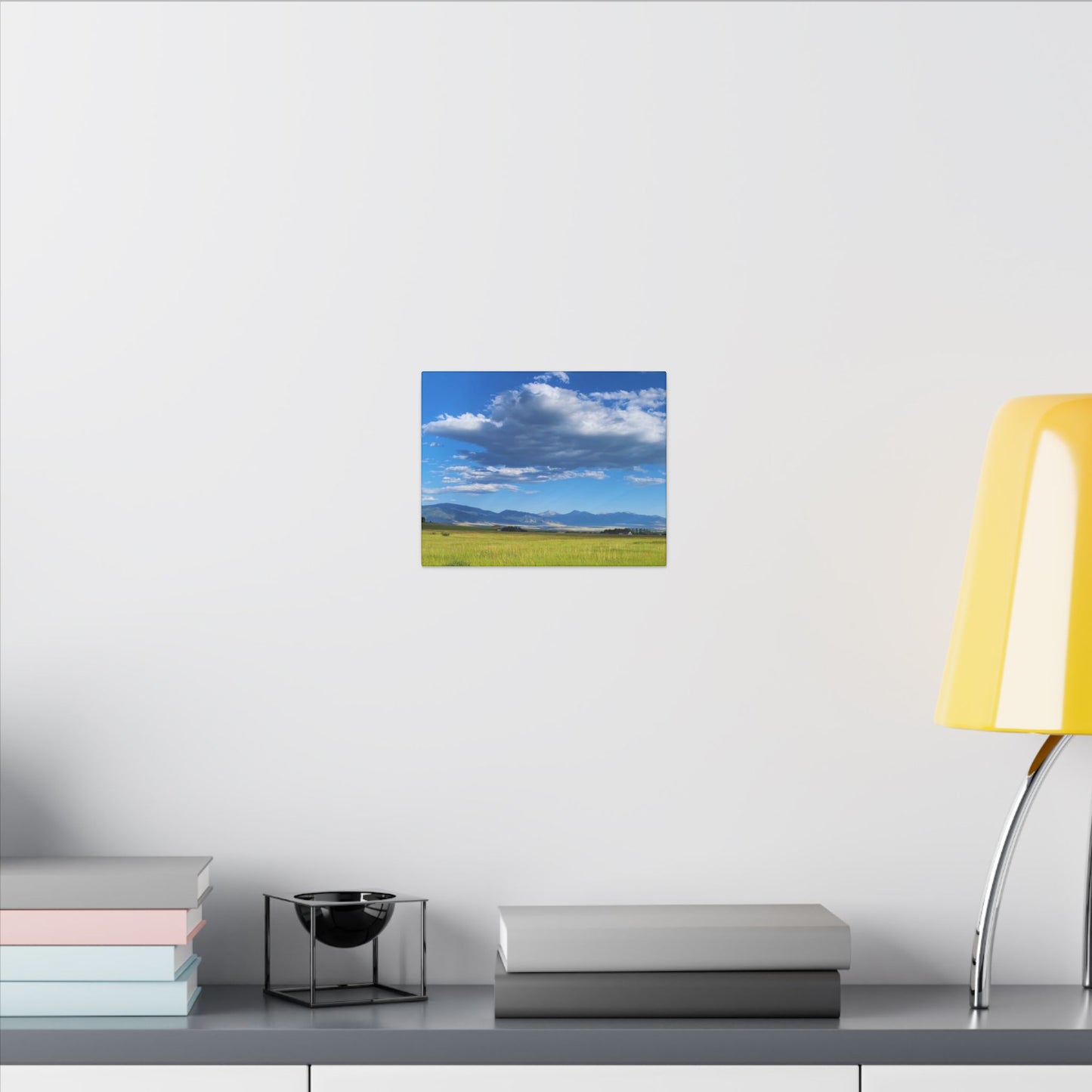 Canvas Wrap Western Clouds and Mountains, Landscape, Nature, America, Clouds, Artwork, Wall Art, Photo Print, Gift, Sky, Colorful, Eco