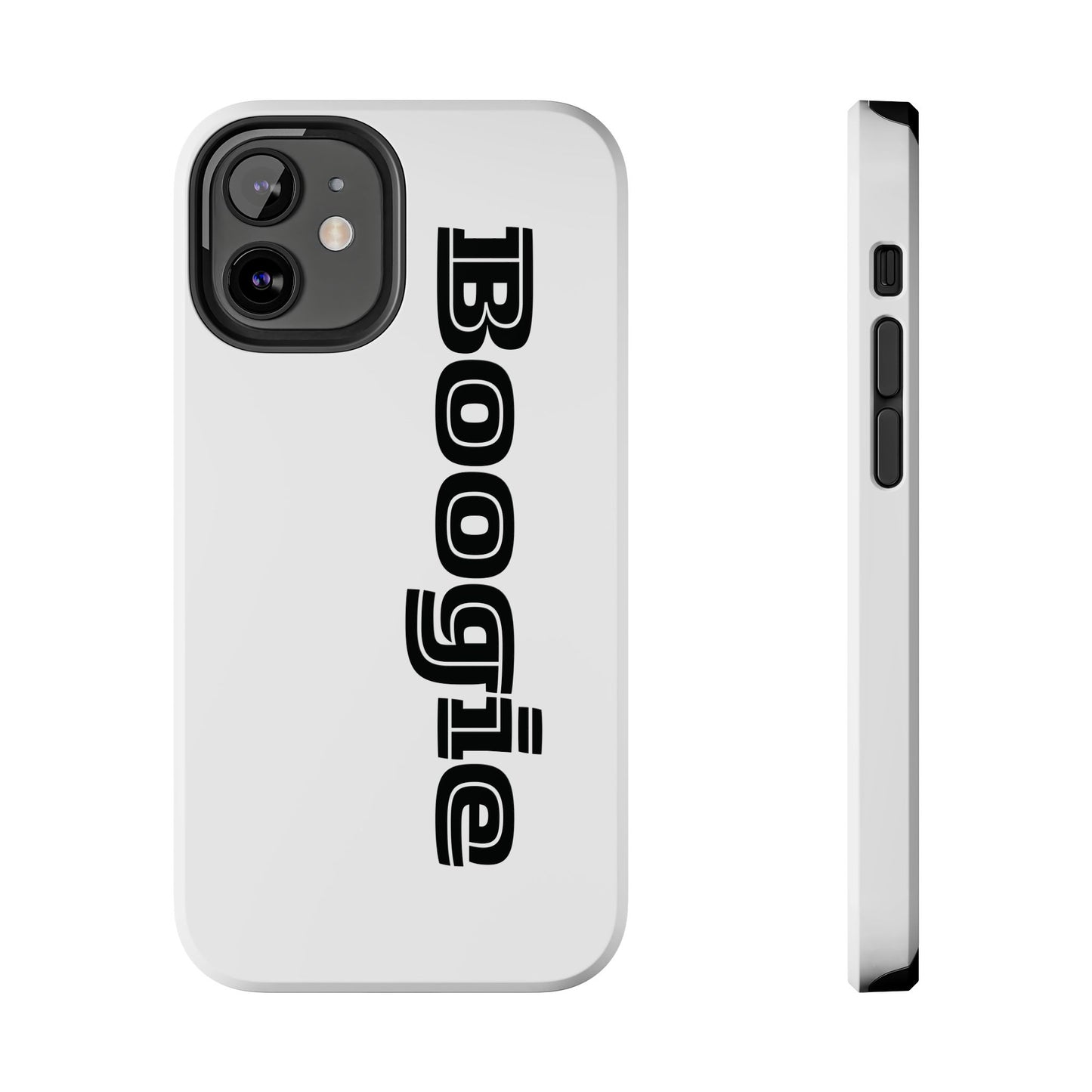 Boogie White Tough Phone Cases, iPhone Samsung cases, wireless charging, gender neutral women men friends kids teens gift birthday Christmas