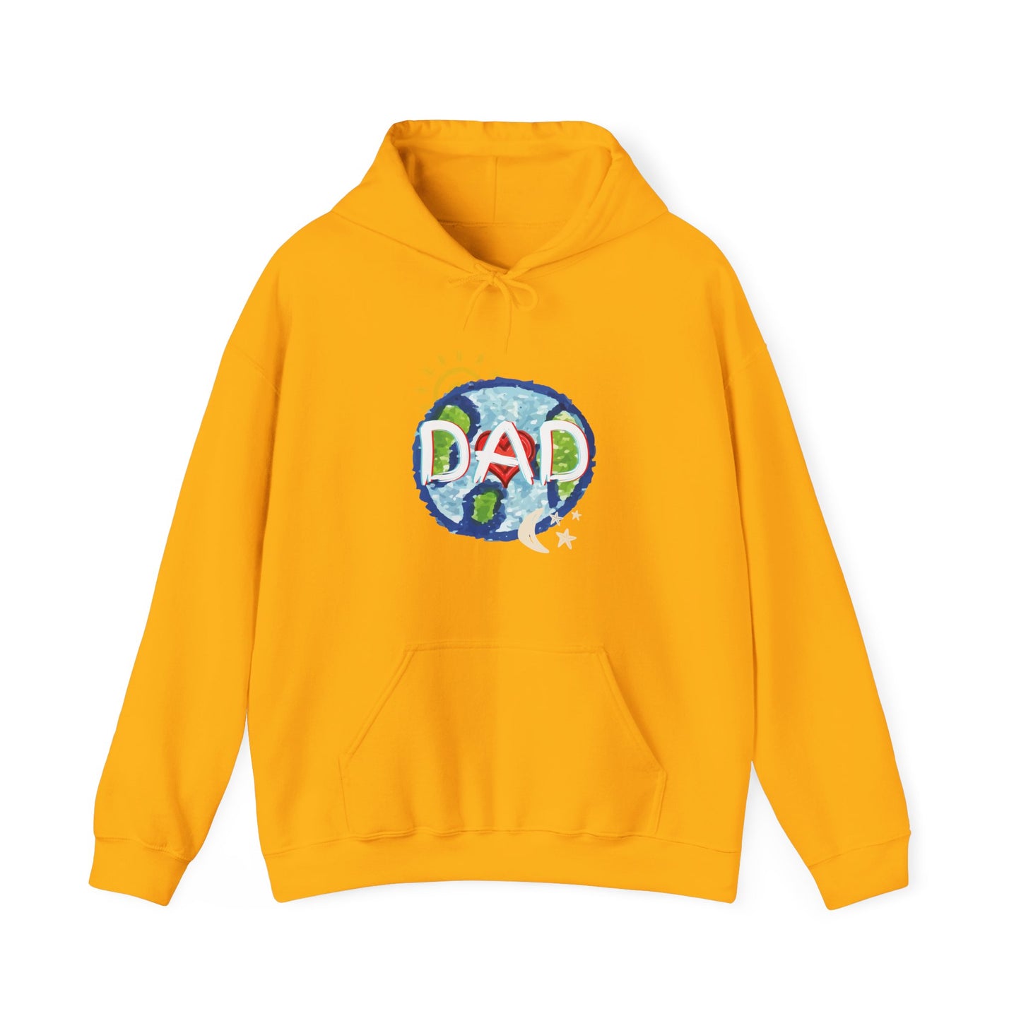 DAD Hooded Sweatshirt - Whole World Sun Moon & Stars Heart Love Fathers Day Gift for Men