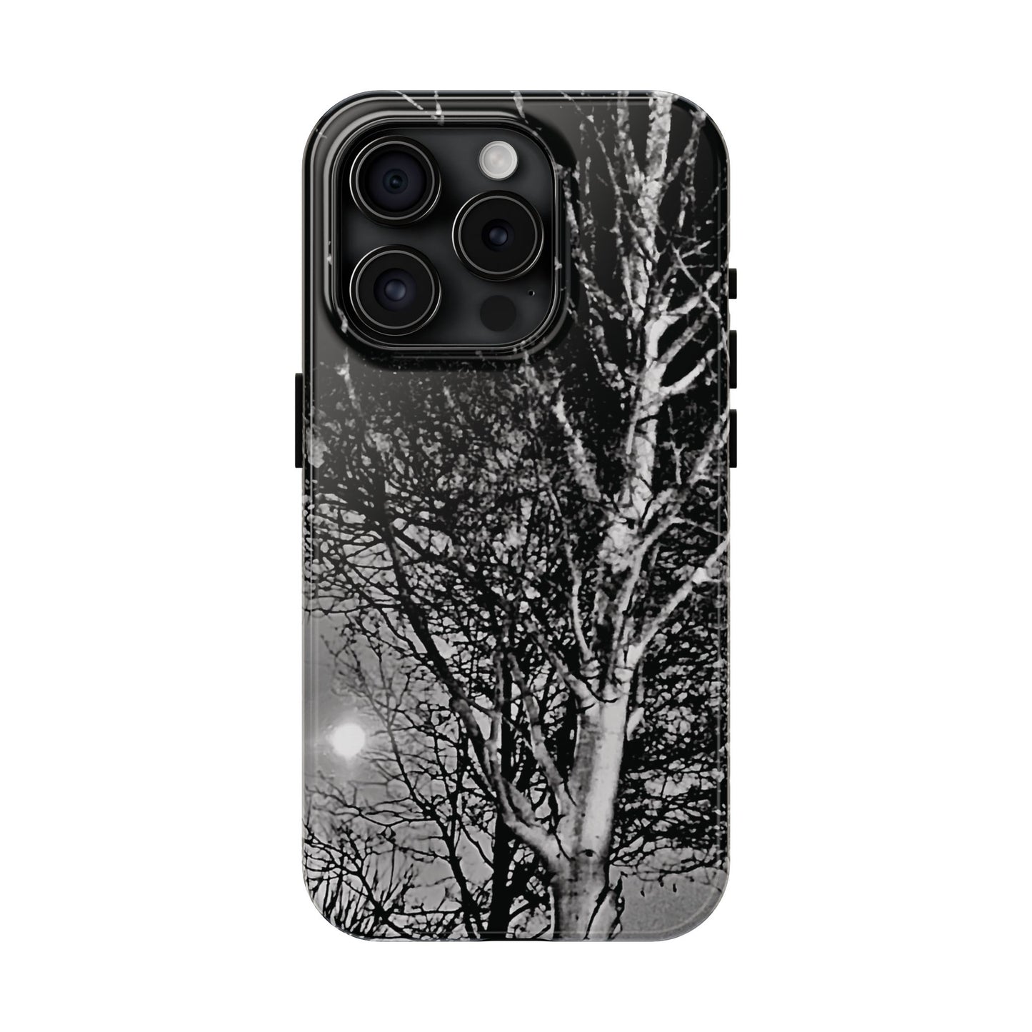 Worm Moon Night Trees Tough Phone Cases, iPhone & Samsung cases, wireless charging, trees, nature, spooky, original photo, gifts, Halloween