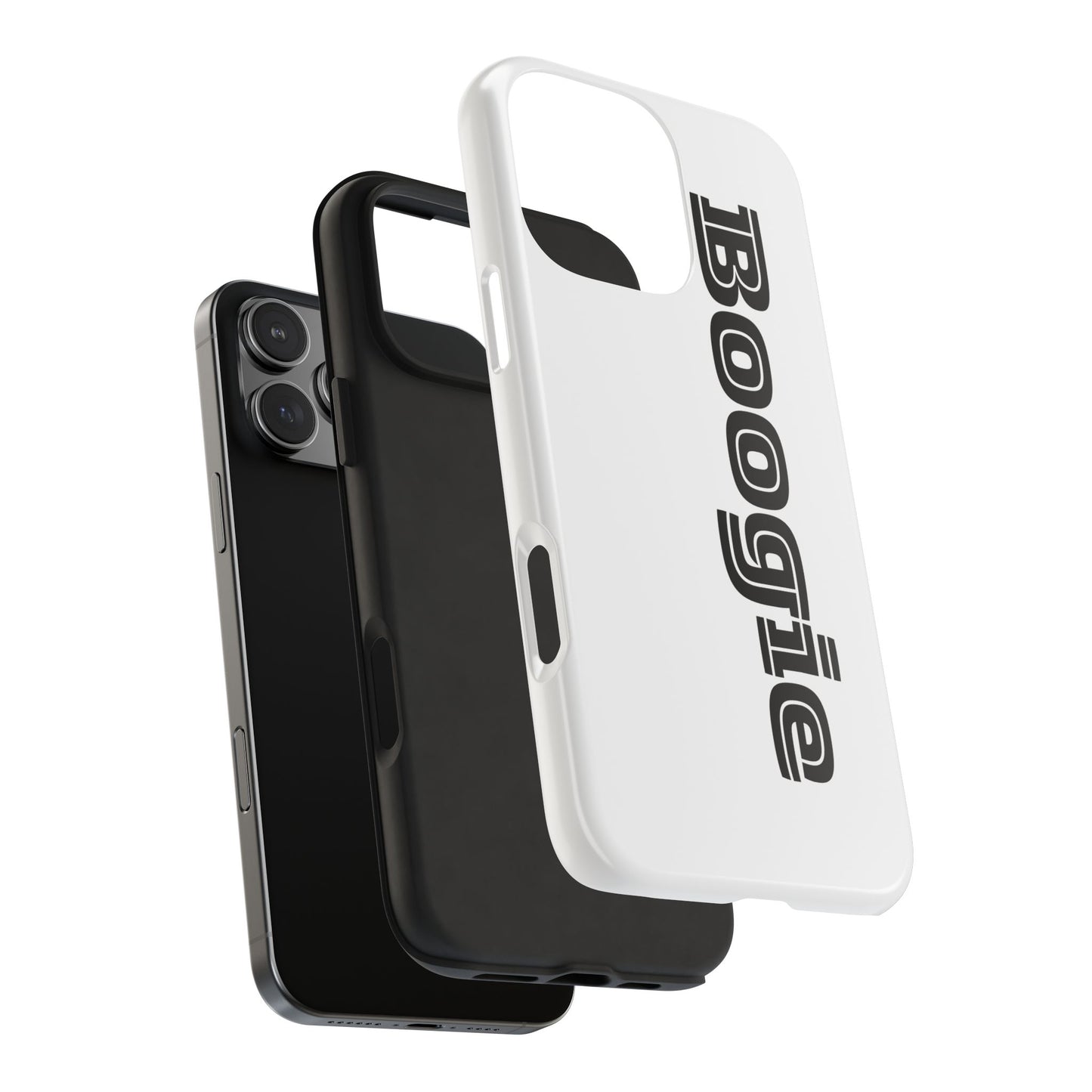 Boogie White Tough Phone Cases, iPhone Samsung cases, wireless charging, gender neutral women men friends kids teens gift birthday Christmas