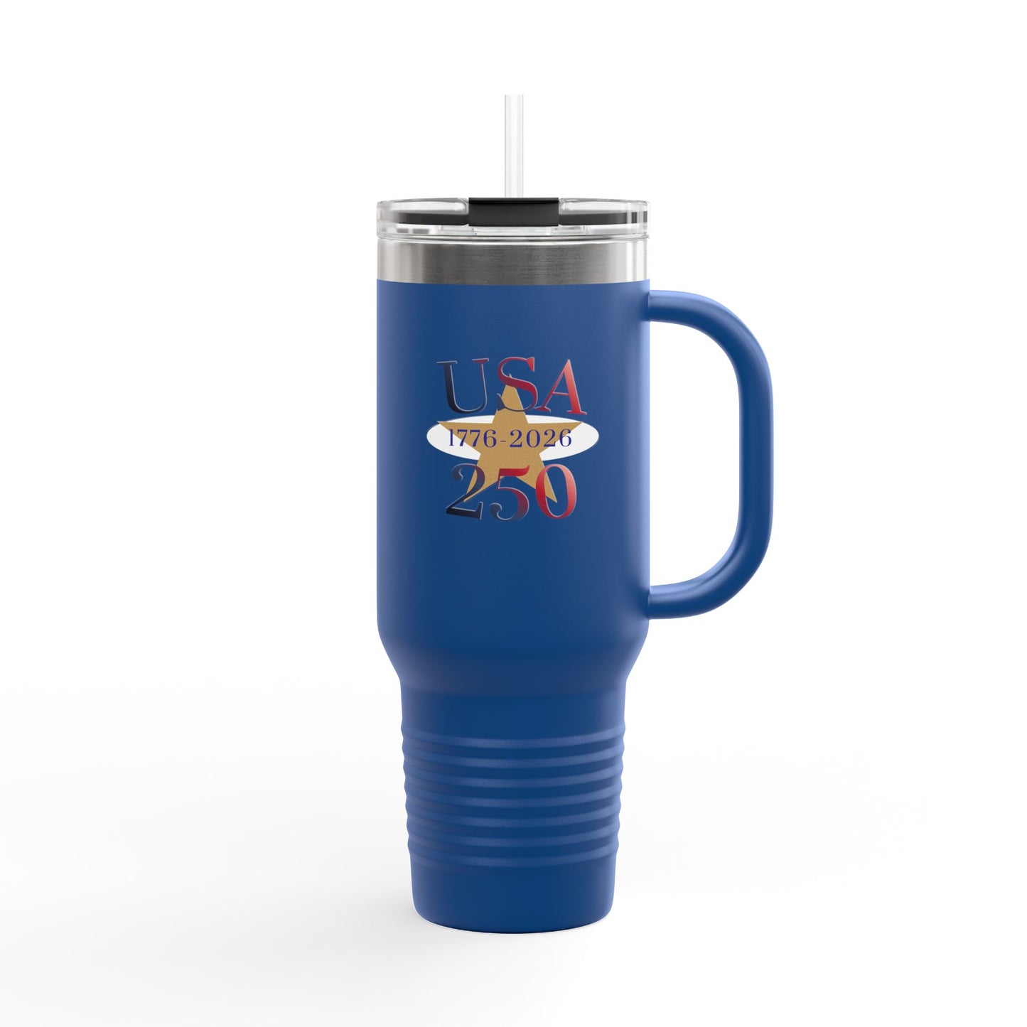 USA 250 Stainless Steel Travel Mug — 40oz Insulated Patriotic Tumbler (1776–2026)