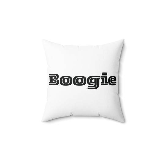 Boogie White Spun Polyester Square Pillow, Dance, Accent, Decor, Dorm, Bed, Throw, Men Women Teens Friends Gift Birthday Christmas, 4 Sizes
