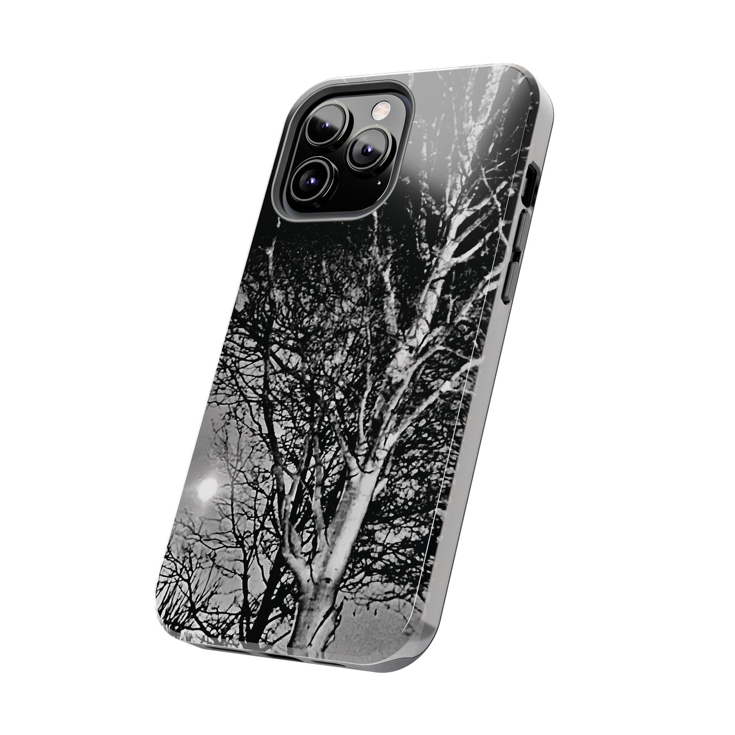 Worm Moon Night Trees Tough Phone Cases, iPhone & Samsung cases, wireless charging, trees, nature, spooky, original photo, gifts, Halloween
