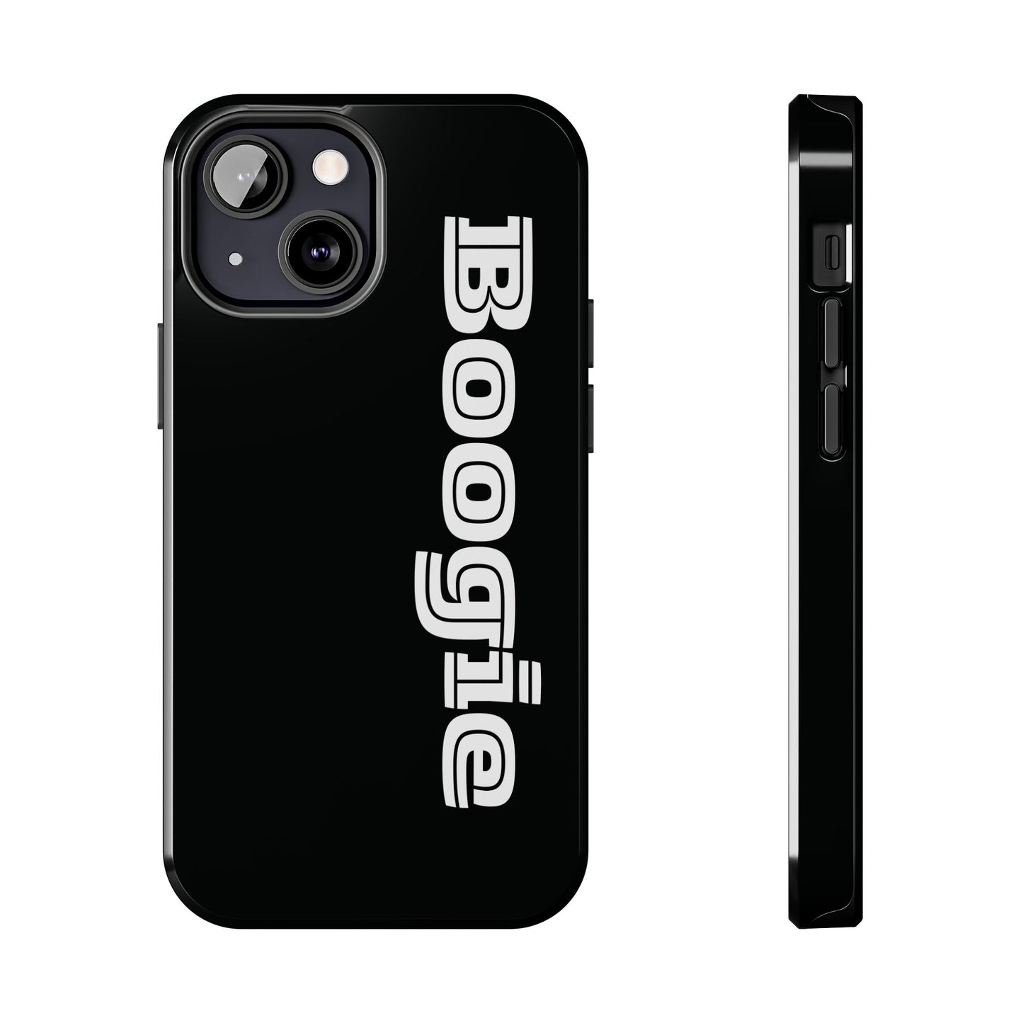 Boogie Black Tough Phone Cases, iPhone Samsung cases, wireless charging, gender neutral women men friends kids teens gift birthday Christmas