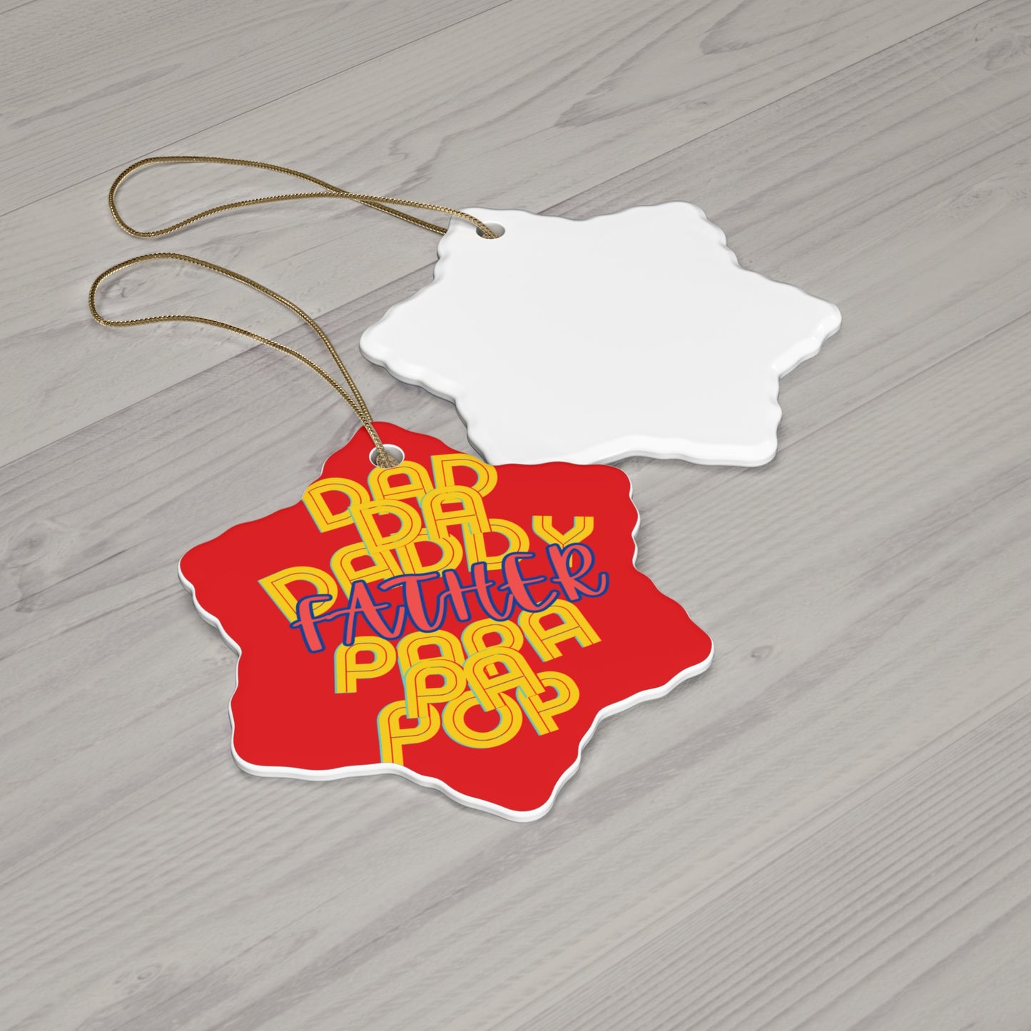 Father Hanging Ceramic Ornament - Dad Love Holiday Gifts