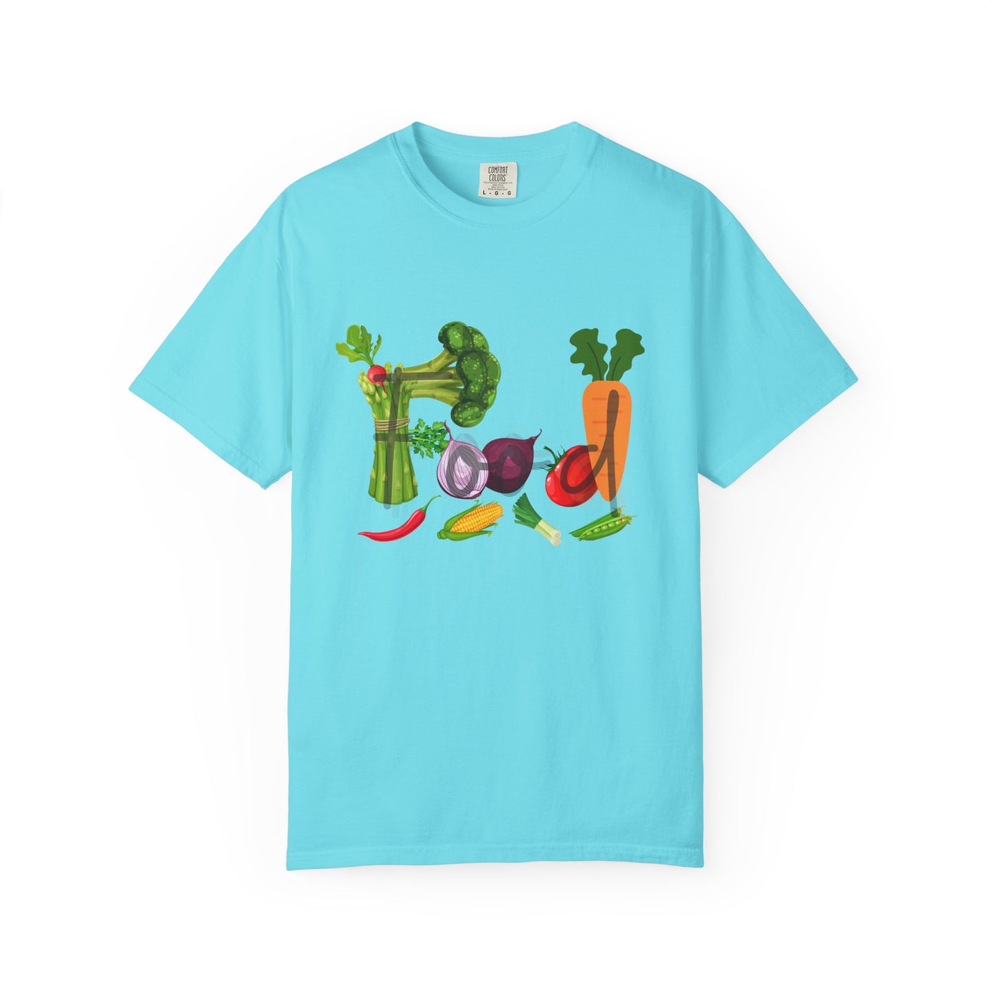 Food Unisex Garment-Dyed T-shirt, vegetables, healthy, groceries, snacks, cooking, gender neutral, casual, relaxed, soft, preshrunk cotton