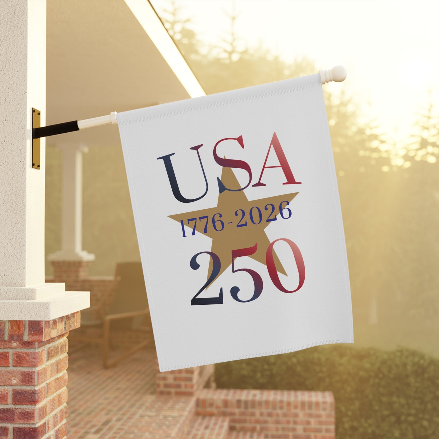 USA 250 Garden Flag – 1776–2026 Bicentennial Patio Banner