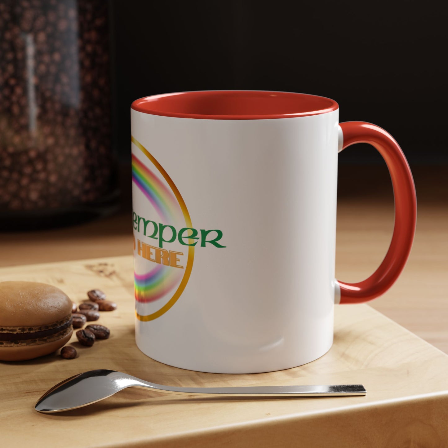Coffee Mug - Irish Temper Found Here, Rainbow Design, BPA-Free Ceramic, St Patricks Gift