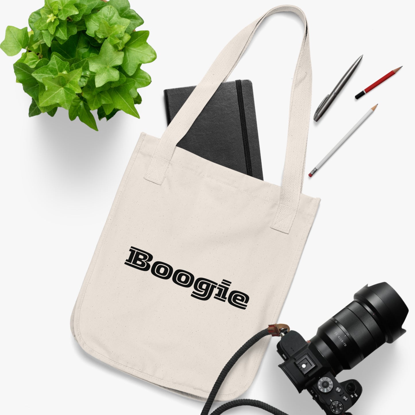 Boogie Organic Canvas Tote Bag, Gender Neutral, Women, Men, Teens, Kids, Friends, Gift, Groceries, Shopping, Books, Eco, Birthday, Christmas