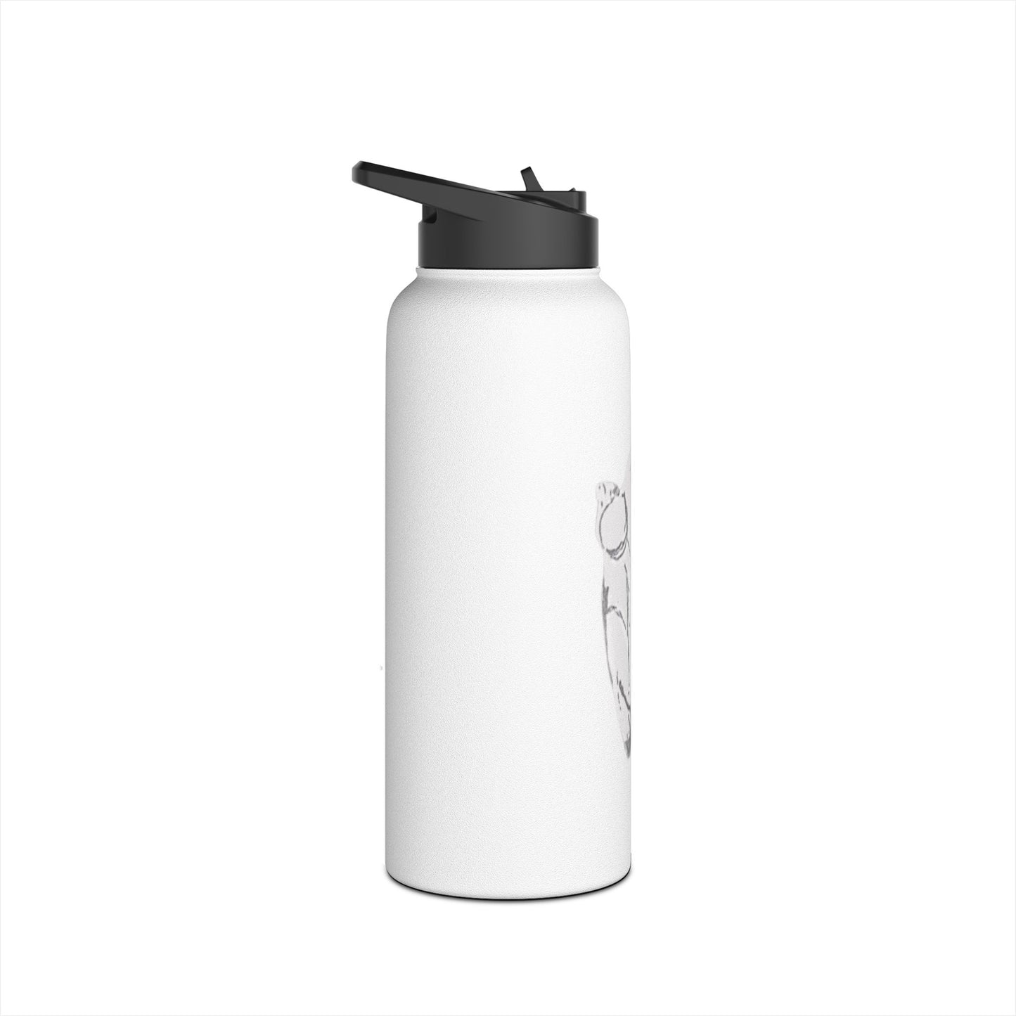 White Frog White Stainless Steel Water Bottle, Animals, Amphibians, Nature, Exercise, Eco Friendly, Gender Neutral, Men, Women, Kids, Gifts