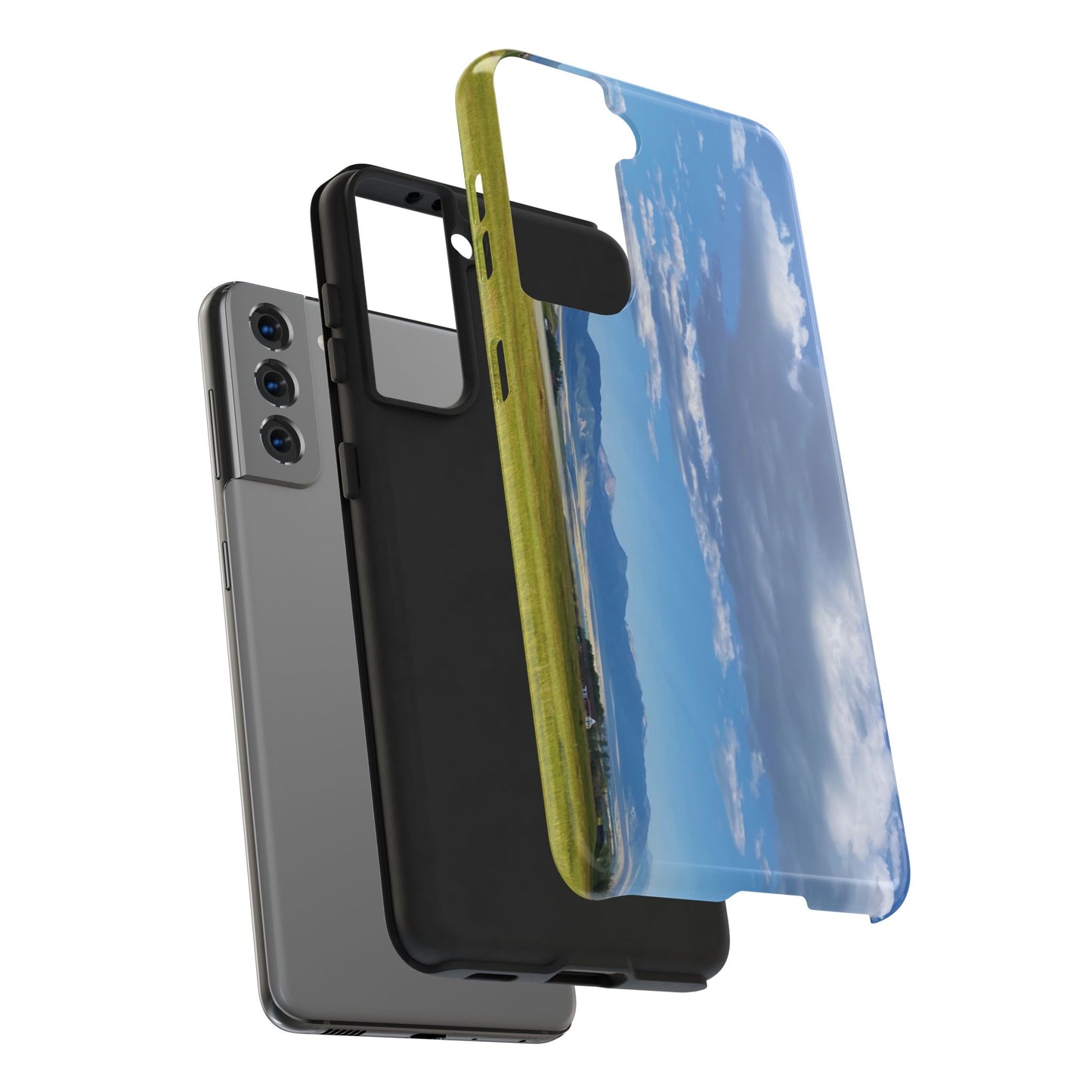 Western Clouds and Mountains Tough Phone Cases, iPhone & Samsung cases, wireless charging, sky, nature, landscape, original photo, gifts