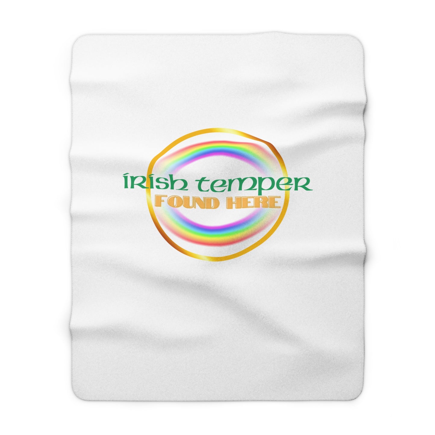 Irish Temper Found Here Sherpa Fleece Blanket, Rainbow, Funny, Home Decor, Soft, Cozy, Gift, Gender Neutral, St Patricks, Throw, 50x60 60x80
