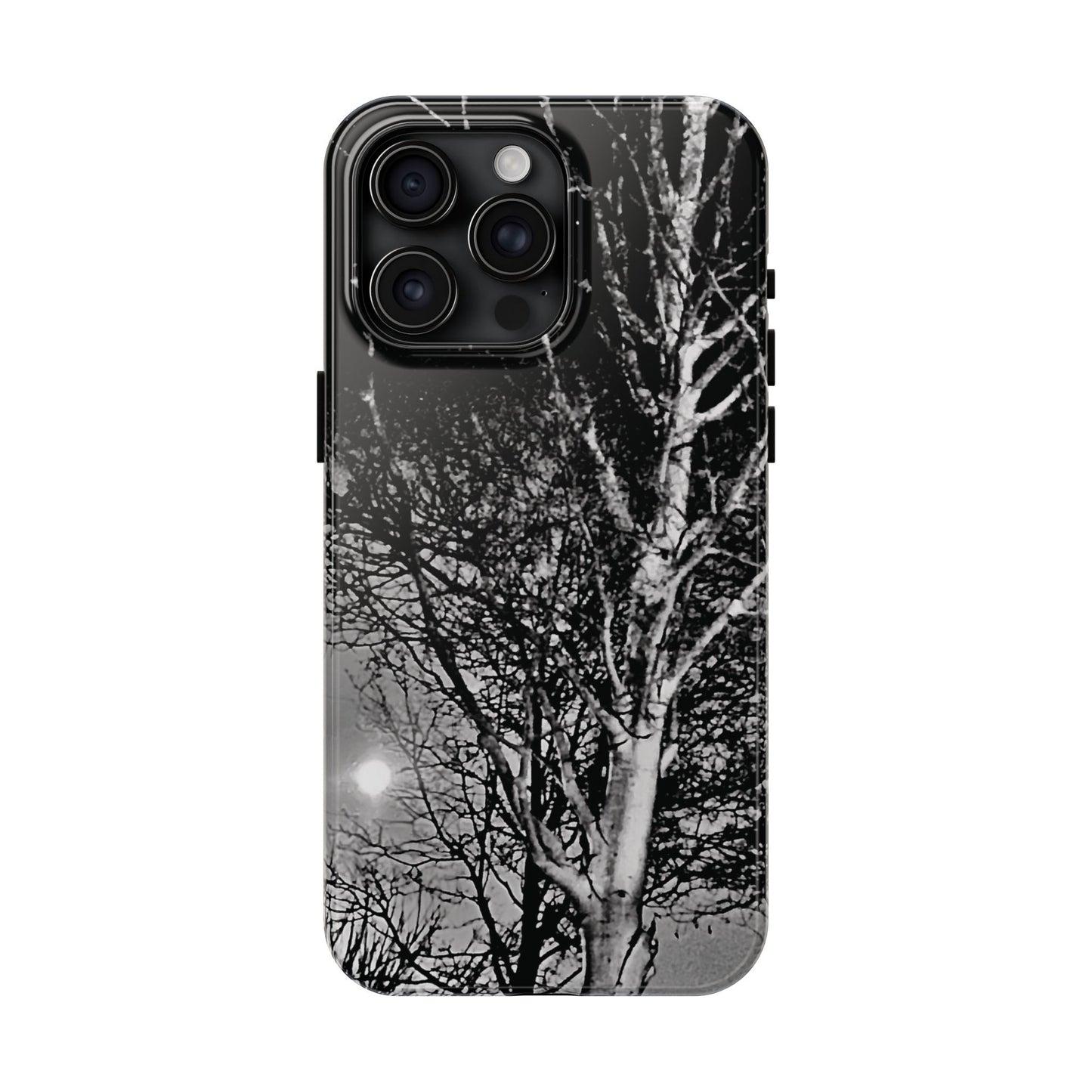 Worm Moon Night Trees Tough Phone Cases, iPhone & Samsung cases, wireless charging, trees, nature, spooky, original photo, gifts, Halloween