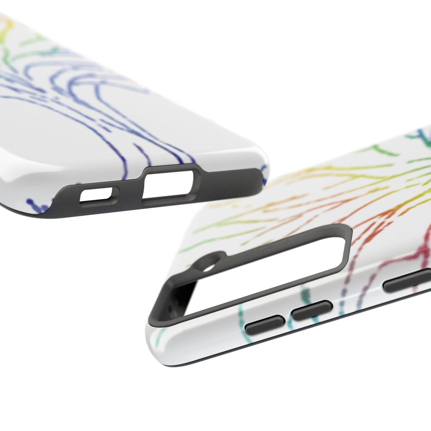 Rainbow Tree Tough Phone Cases - Colorful Nature Love Pride Gender Neutral Gifts for Friends, iPhone Samsung Wireless Charging Cover, LGBTQ+