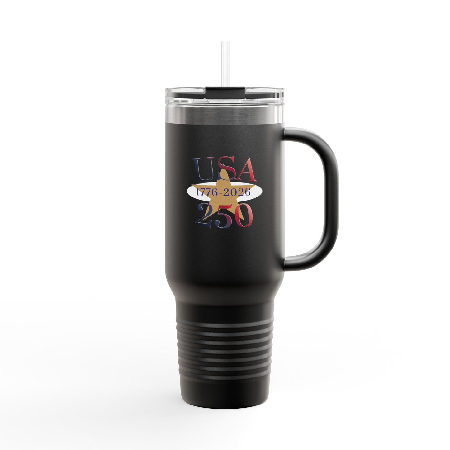 USA 250 Stainless Steel Travel Mug — 40oz Insulated Patriotic Tumbler (1776–2026)