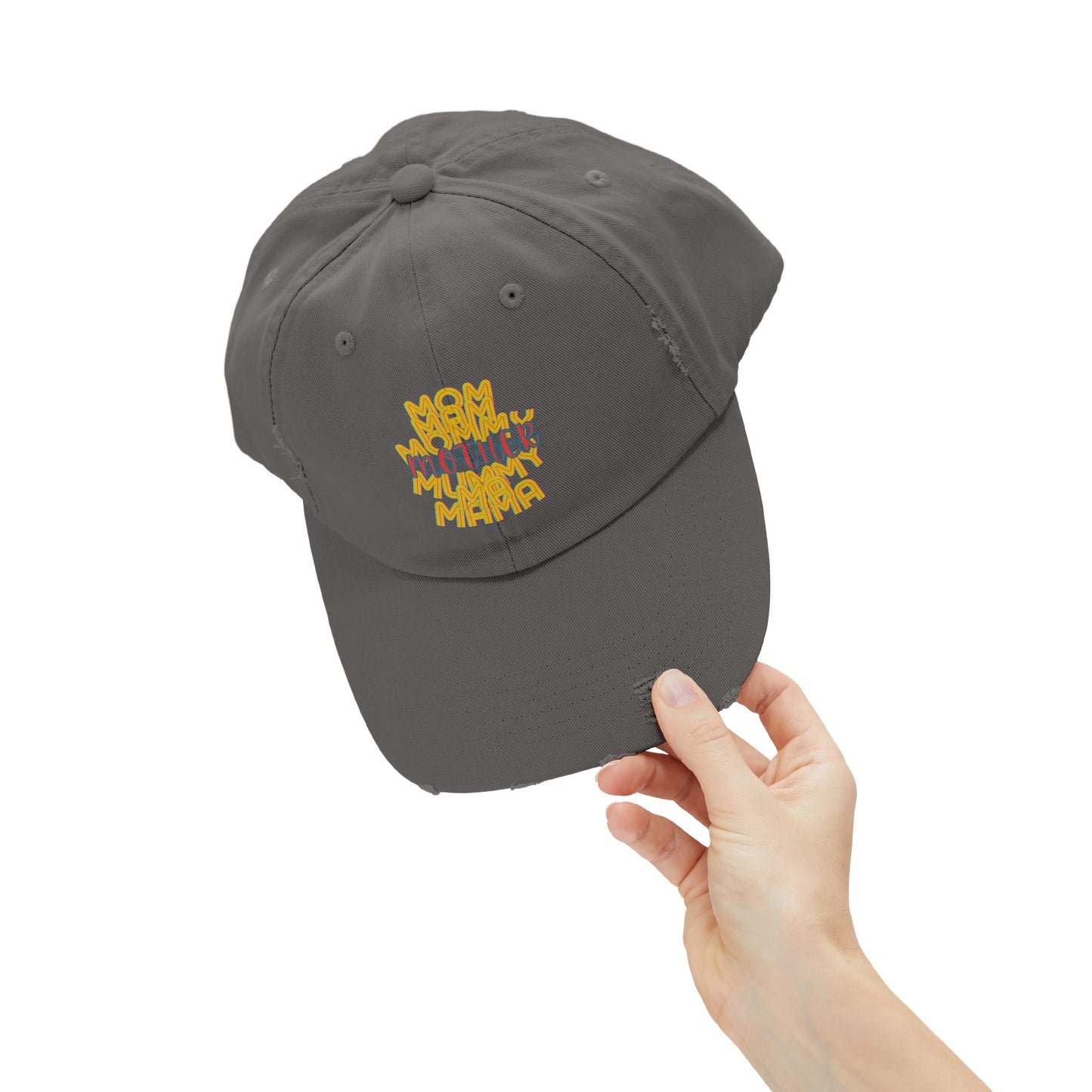 Mother Unisex Distressed Cap, Mom Mam Mommy Mummy Ma Mama, Mothers Day, Gift, Hats, Cotton Twill, Adjustable, Gifts for Women