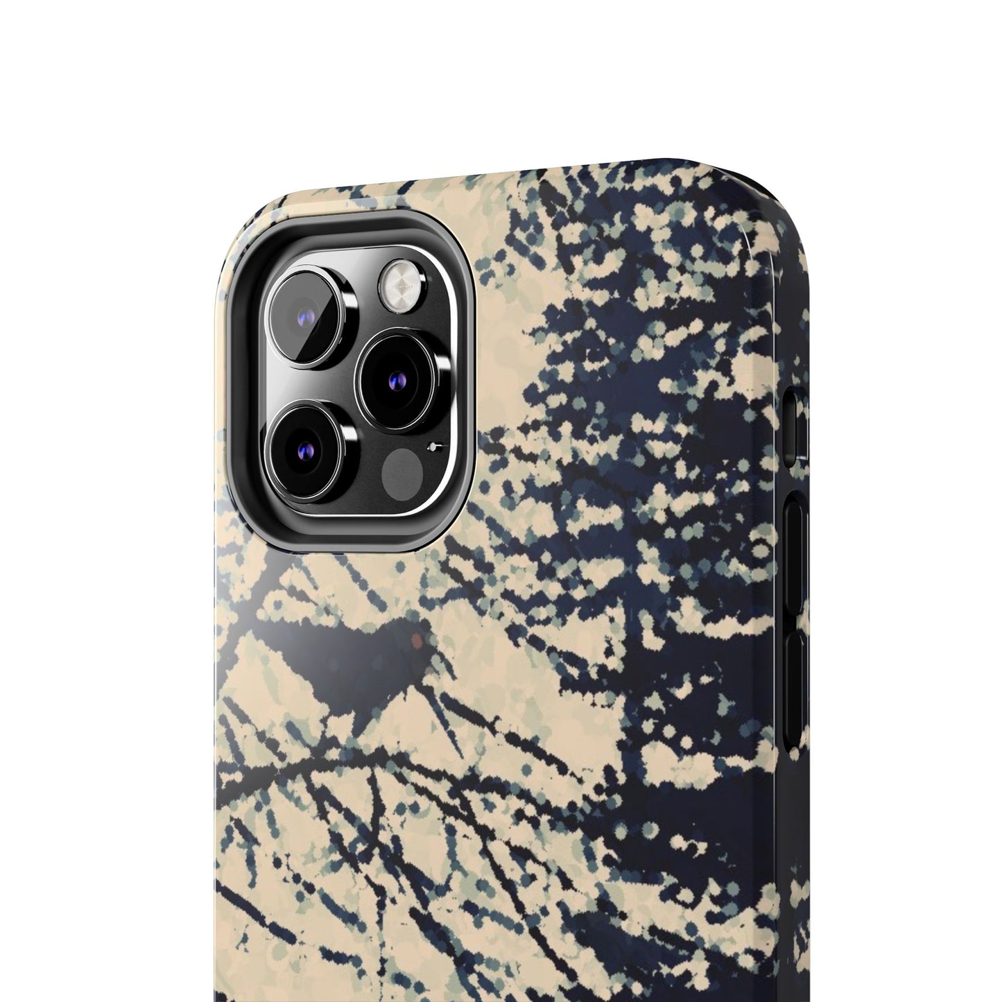 Crows in Forest Tough Phone Cases, iPhone & Samsung cases, wireless charging, crows, trees, birds, original artwork, gifts, Halloween
