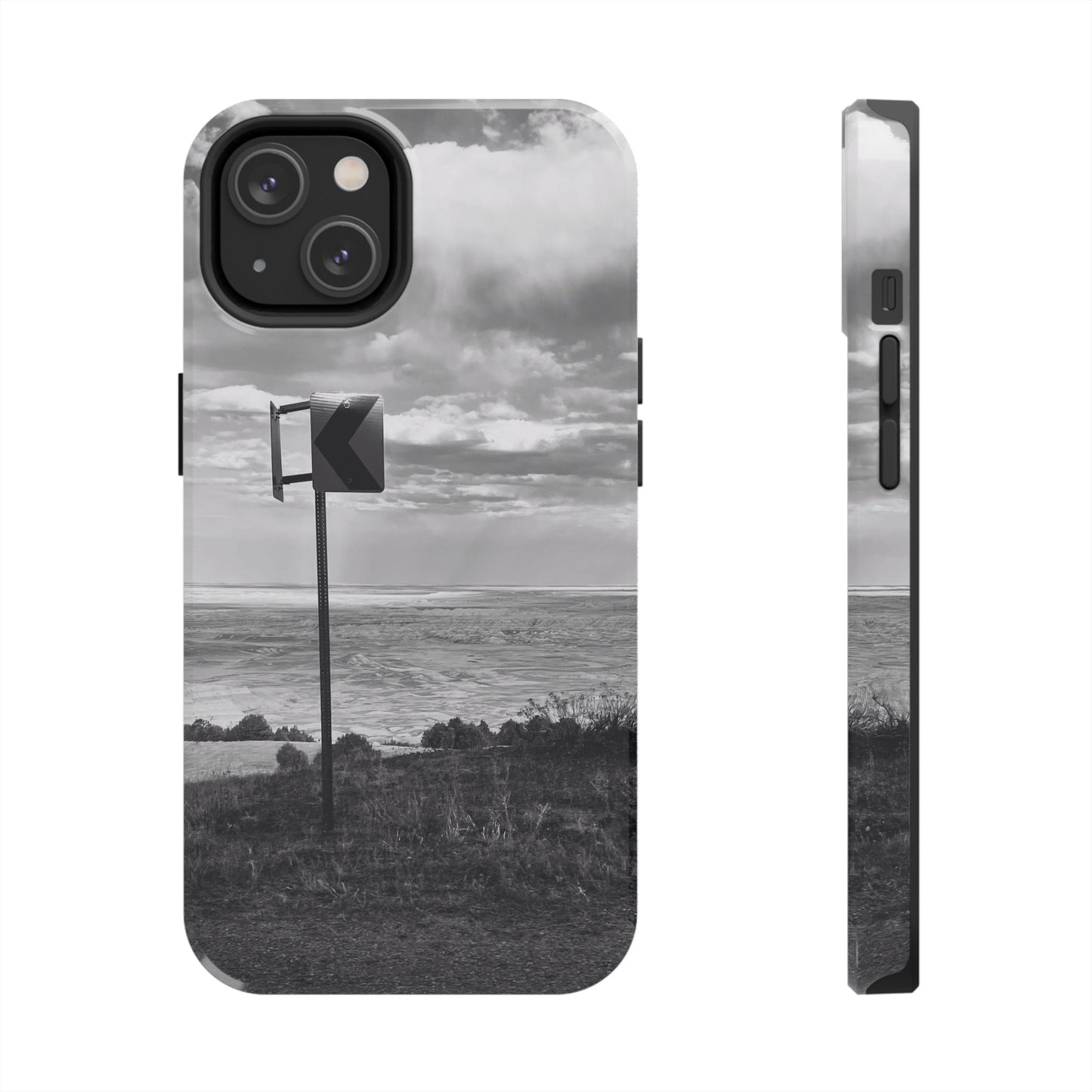 Road Sign Tough Phone Cases, iPhone & Samsung cases, wireless charging, black and white photo, nature, original art, gift birthday Christmas