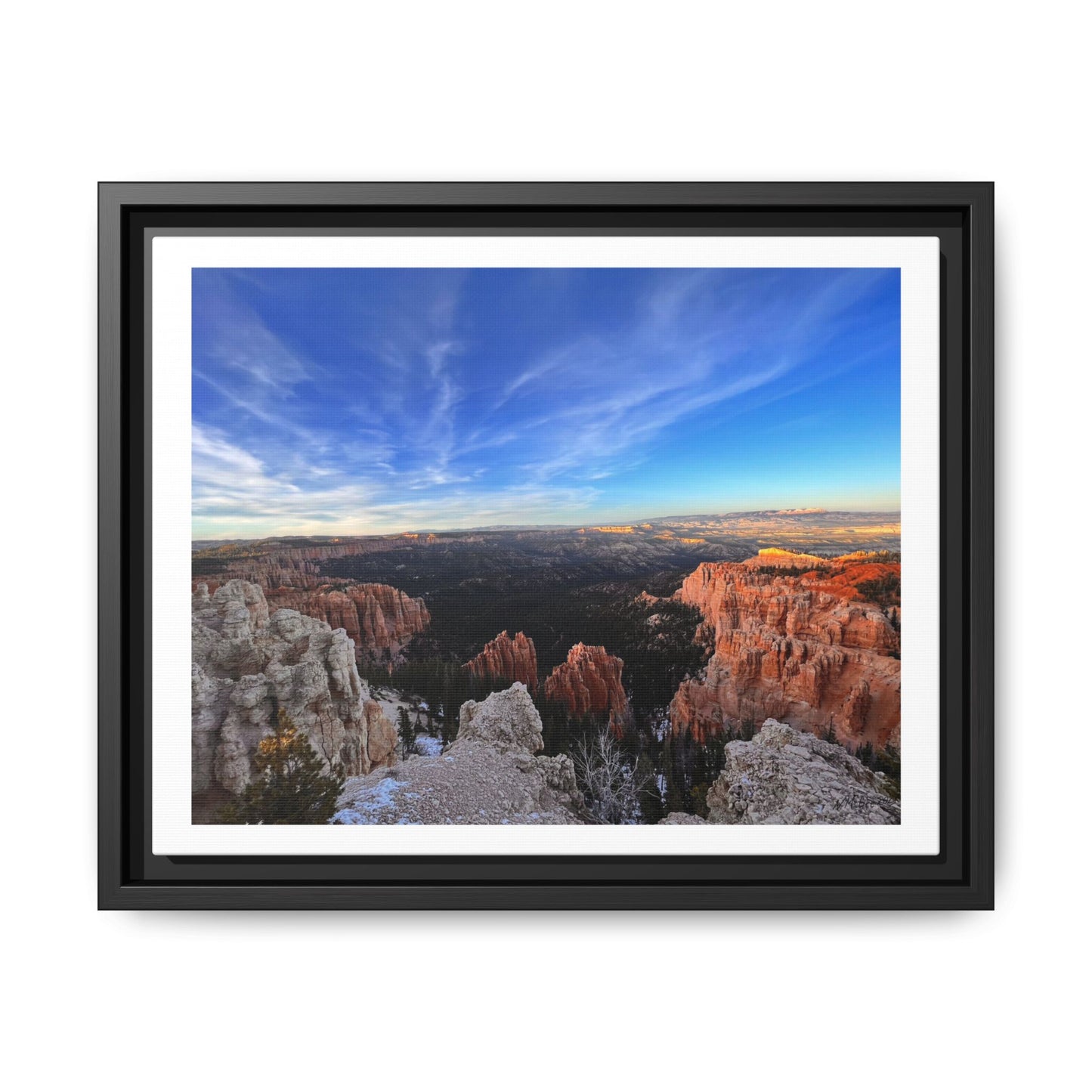 Black Frame Bryce Canyon Landscape, Nature, America, Western, Artwork, Wall Art, Matte Print, Rocks, Gift, Sky, Colorful, Clouds, Eco