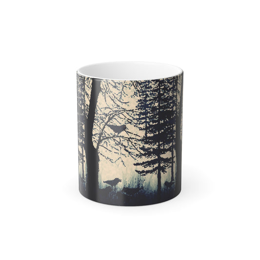 Crows in Forest Color Morphing Mug
