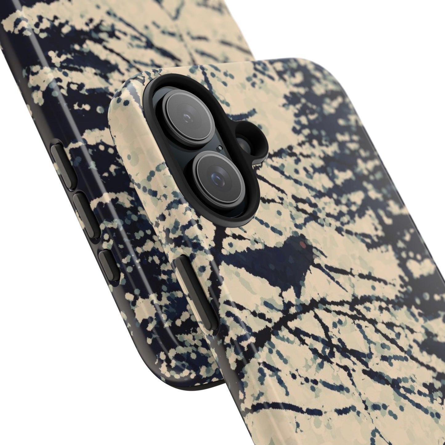 Crows in Forest Tough Phone Cases, iPhone & Samsung cases, wireless charging, crows, trees, birds, original artwork, gifts, Halloween