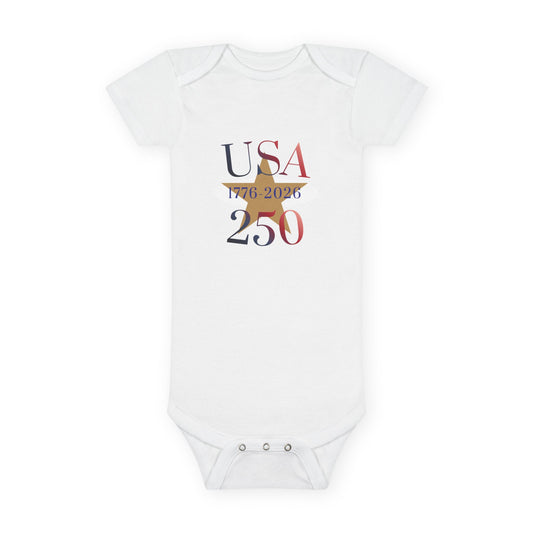 USA 250 Onesie® Organic Baby Bodysuit — 1776 Commemorative Baby Bodysuit