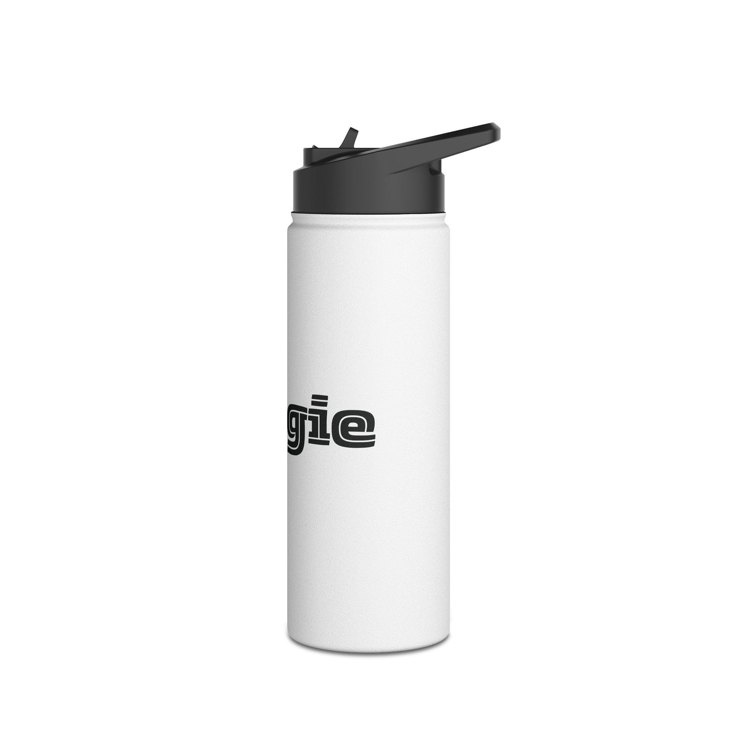 Boogie White Stainless Steel Water Bottle, Gender Neutral, Gift, Exercise Run Workout, Eco BPA-free, Women Men Teens Gift Birthday Christmas