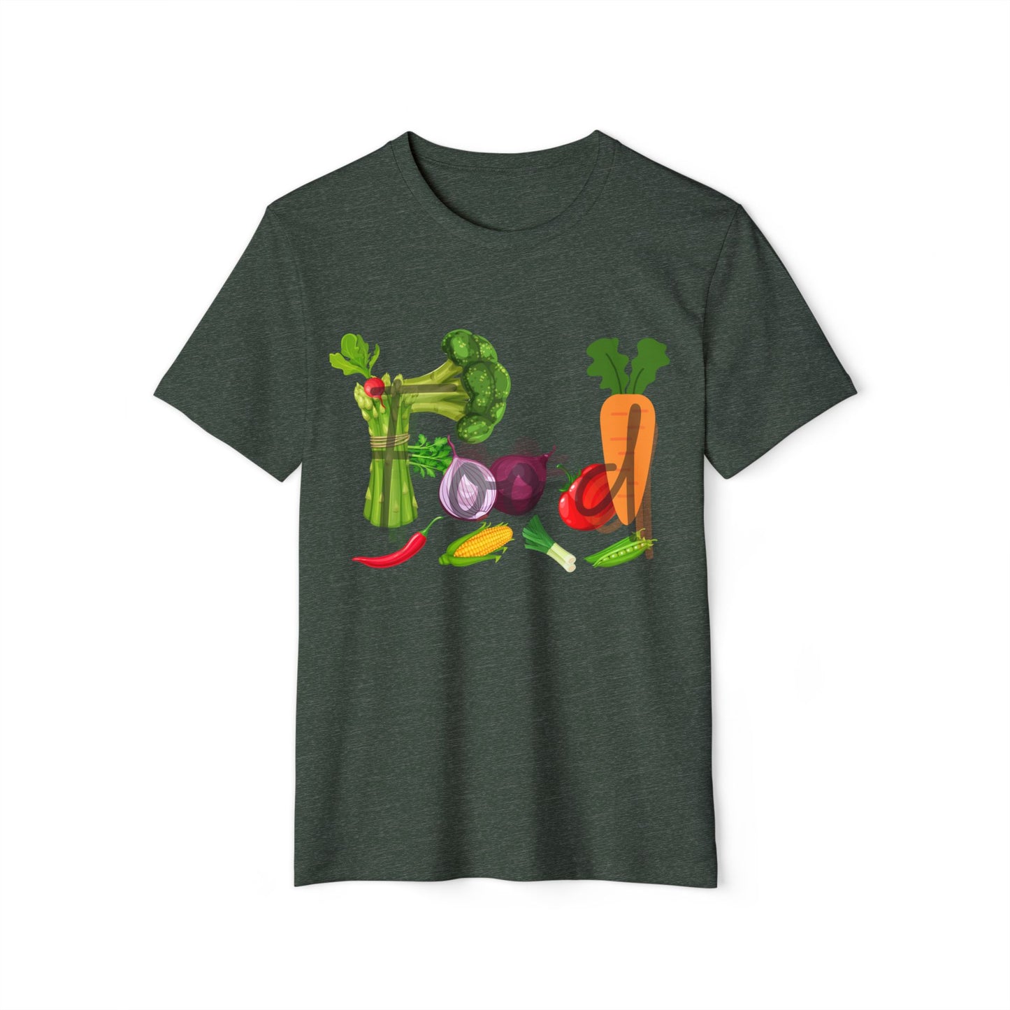 Vegetable Food Lover Recycled Unisex T-Shirt, Eco-Friendly Organic Tee, Foodie Gift, Sustainable Clothing, Plant-Based Fashion