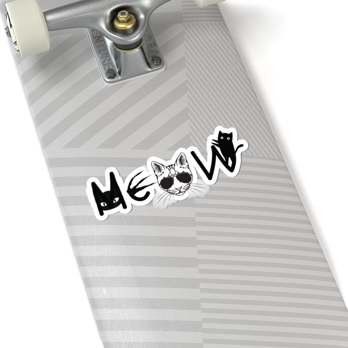 Cat Meow Black Kiss-Cut Stickers - Cat Lover Gift, Cute Kitty Decal, Pet Owner Present, Animal Lover Sticker, Laptop Decal