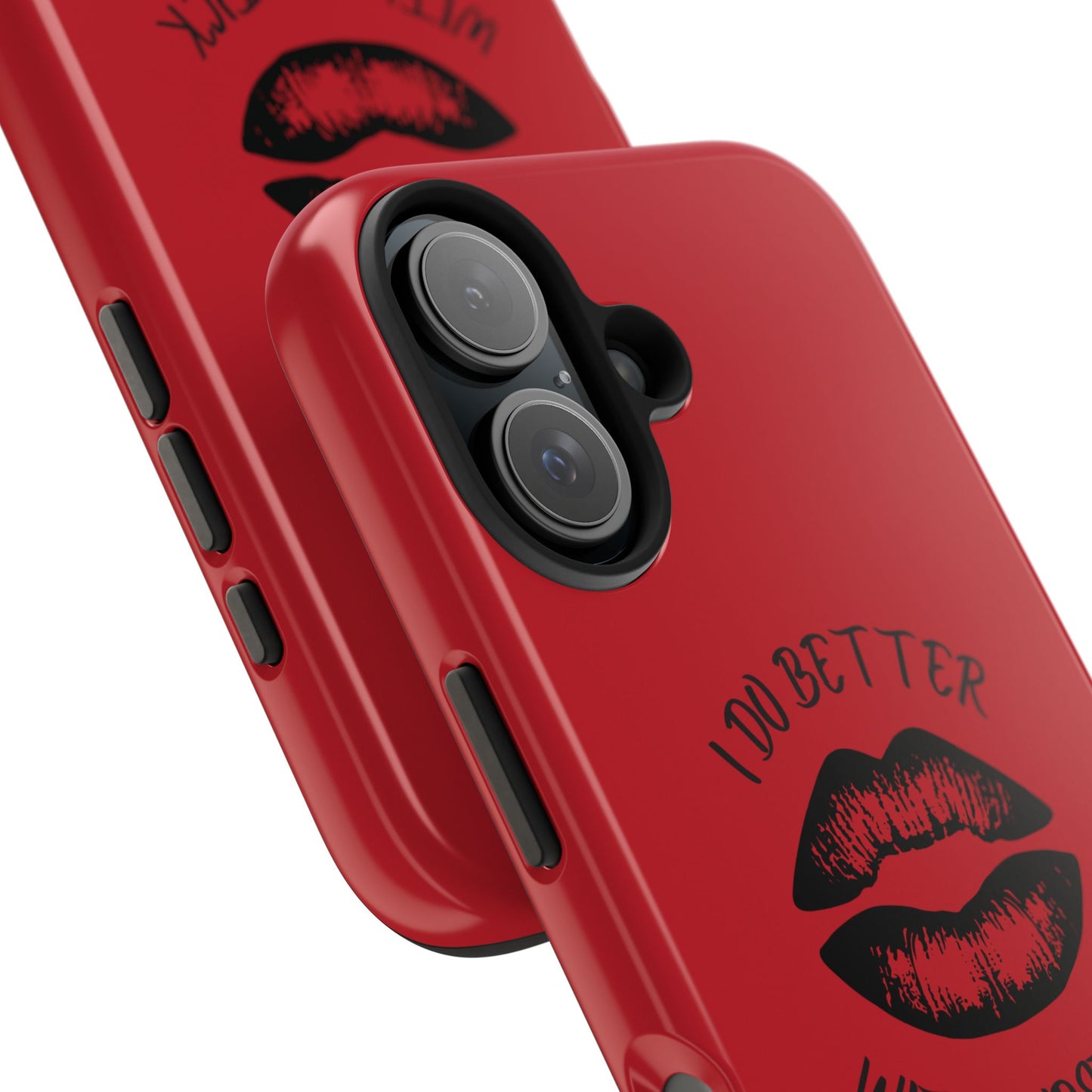 Red I Do Better With Lipstick Tough Phone Cases, Protective Phone Covers, Personalized Cell Phone Accessories, Stylish Phone Protectors