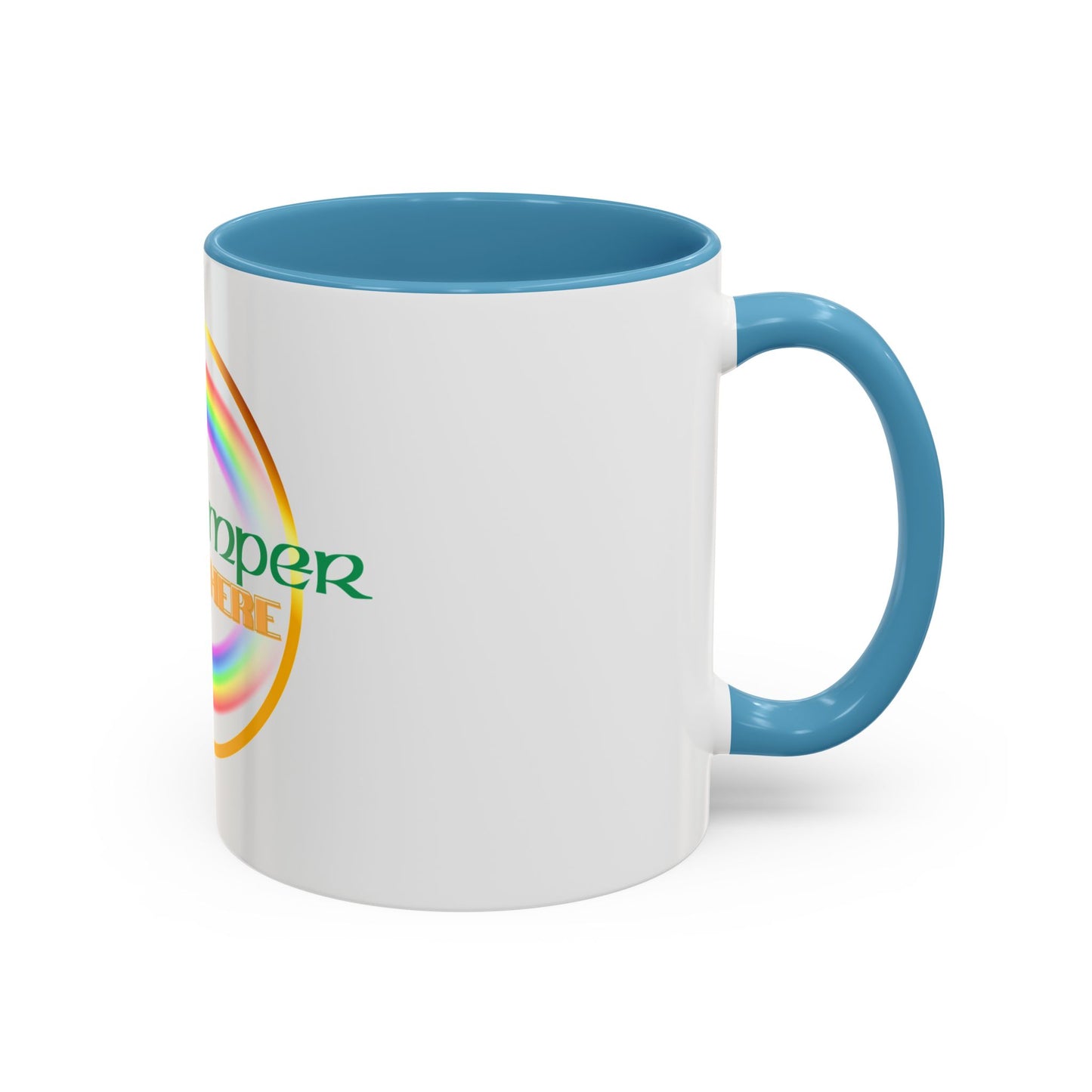 Coffee Mug - Irish Temper Found Here, Rainbow Design, BPA-Free Ceramic, St Patricks Gift