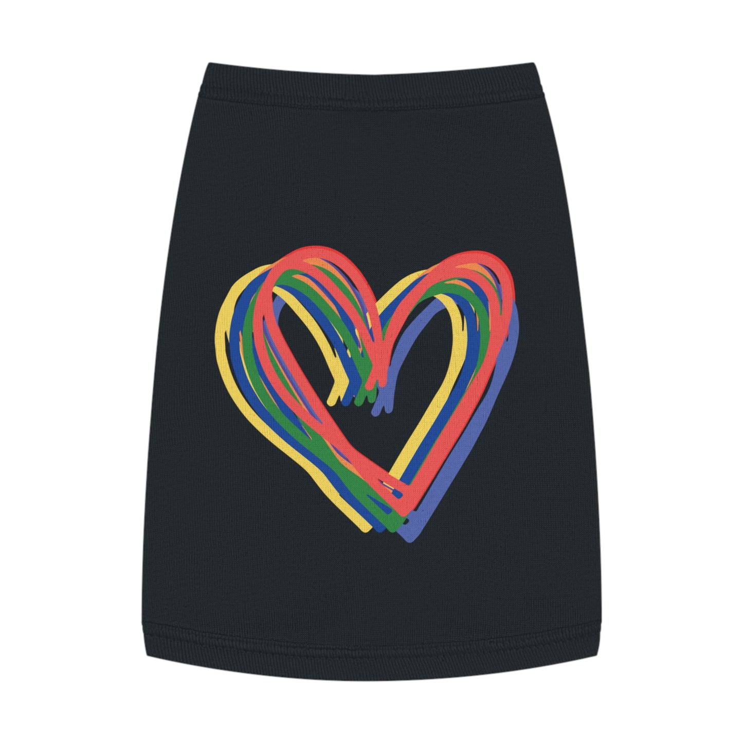 Rainbow Hearts Pet Tank Top, love, dog clothes, gifts, pet fashions, furry friends, cotton, dog shirts, cat shirts, Valentines Day