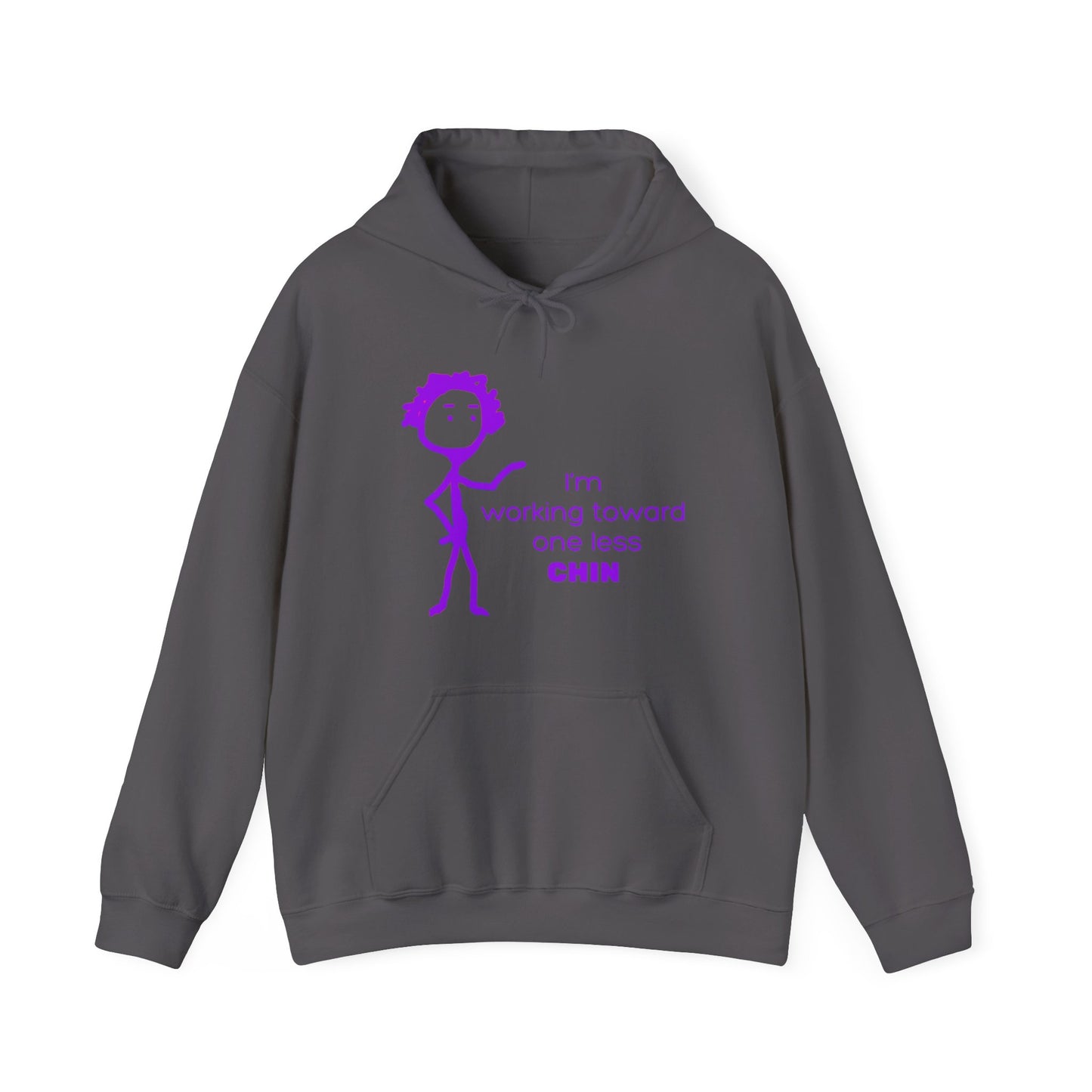Im Working Toward One Less Chin Unisex Heavy Blend™ Hooded Sweatshirt, fun, hoodie, warm, gift, exercise, aging, gender neutral, men, women