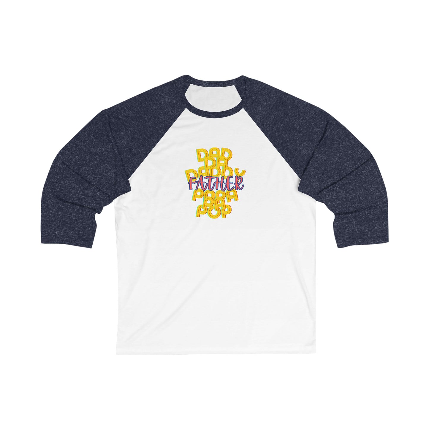 Father Unisex 3/4 sleeve Baseball Tee - Dad Da Daddy Papa Pa Pop Matching Set Gifts for Fathers Day
