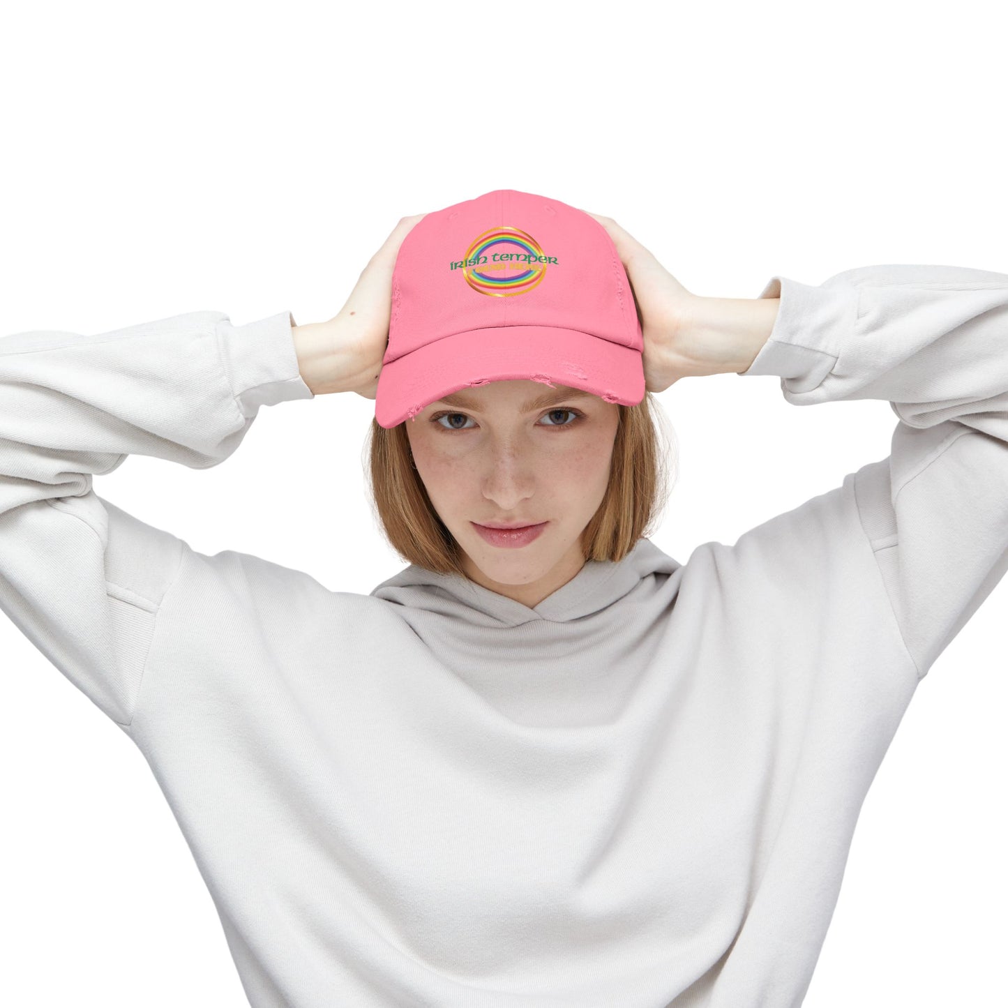 Irish Temper Found Here Funny Unisex Distressed Cap
