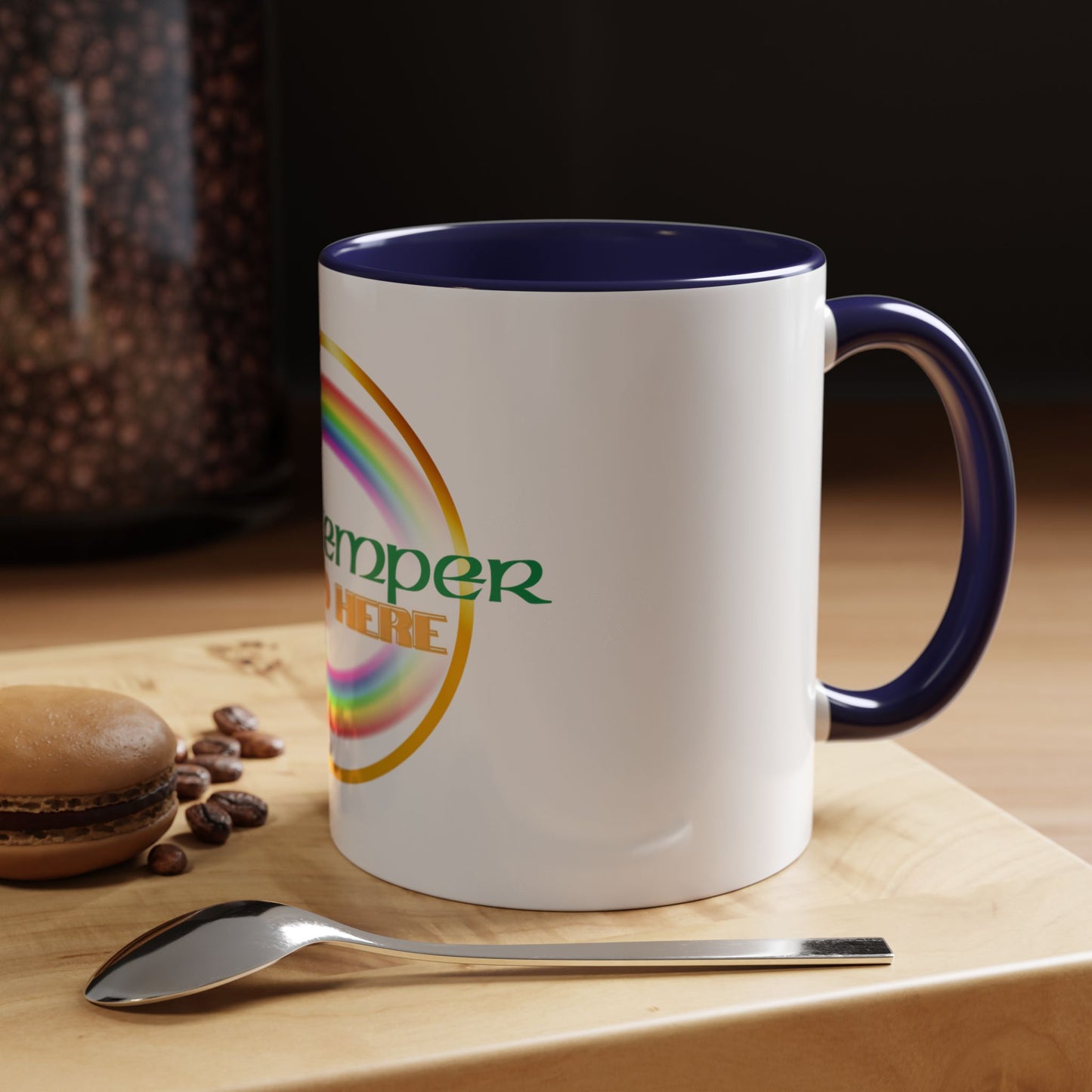Coffee Mug - Irish Temper Found Here, Rainbow Design, BPA-Free Ceramic, St Patricks Gift