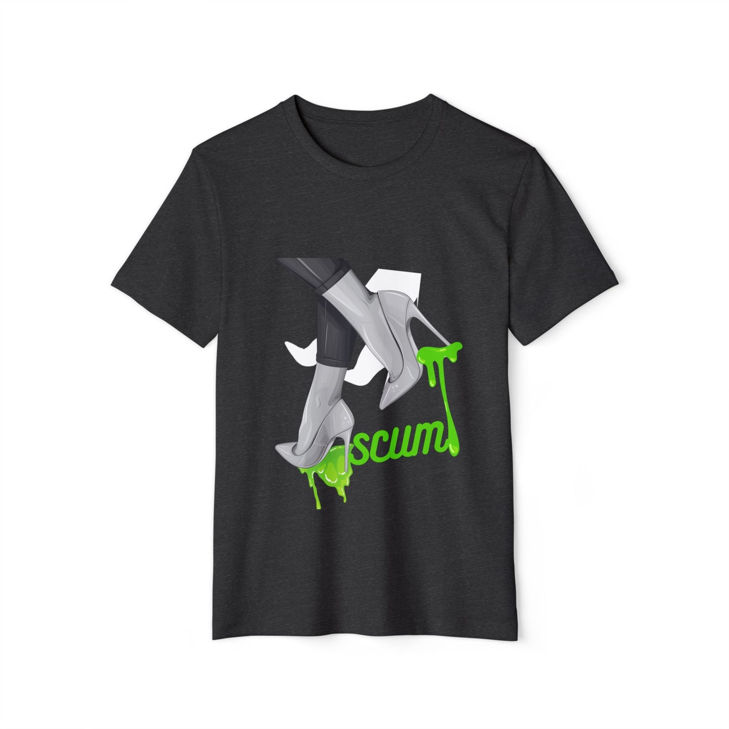 Graphic Tee Unisex Recycled Organic T-Shirt, High Heels Dripping Scum Tee, Fashionable Eco-Friendly Shirt, Sustainable Streetwear Top,