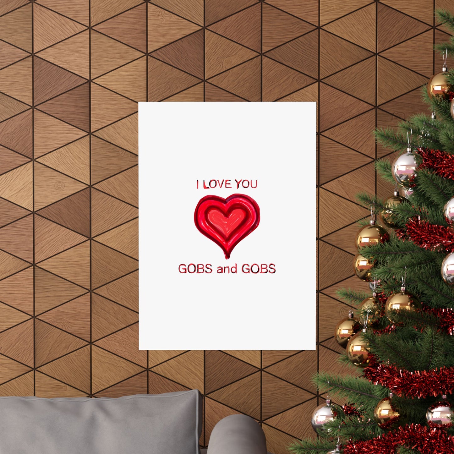 Heart I Love You Gobs and Gobs Matte Vertical Poster Wall Art, Framable Love Print, Romantic Home Decor Gift for Anniversary, Valentine's