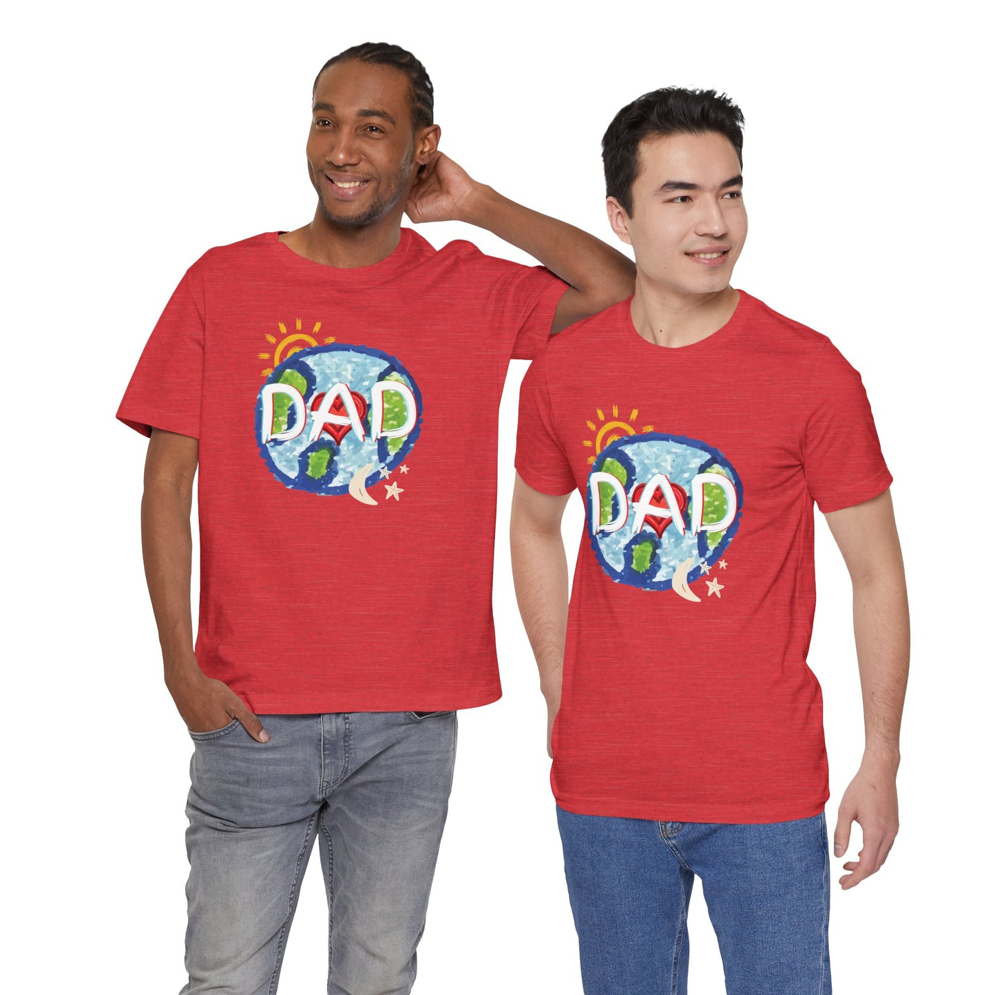 DAD Whole World Sun Moon Stars Heart Unisex Tee Fathers Day Gifts