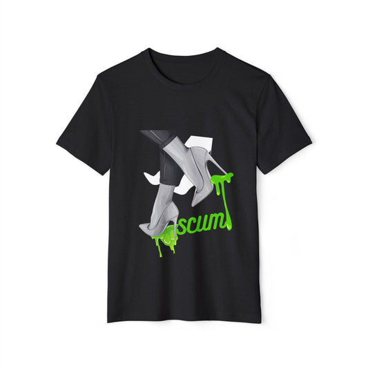 Graphic Tee Unisex Recycled Organic T-Shirt, High Heels Dripping Scum Tee, Fashionable Eco-Friendly Shirt, Sustainable Streetwear Top,